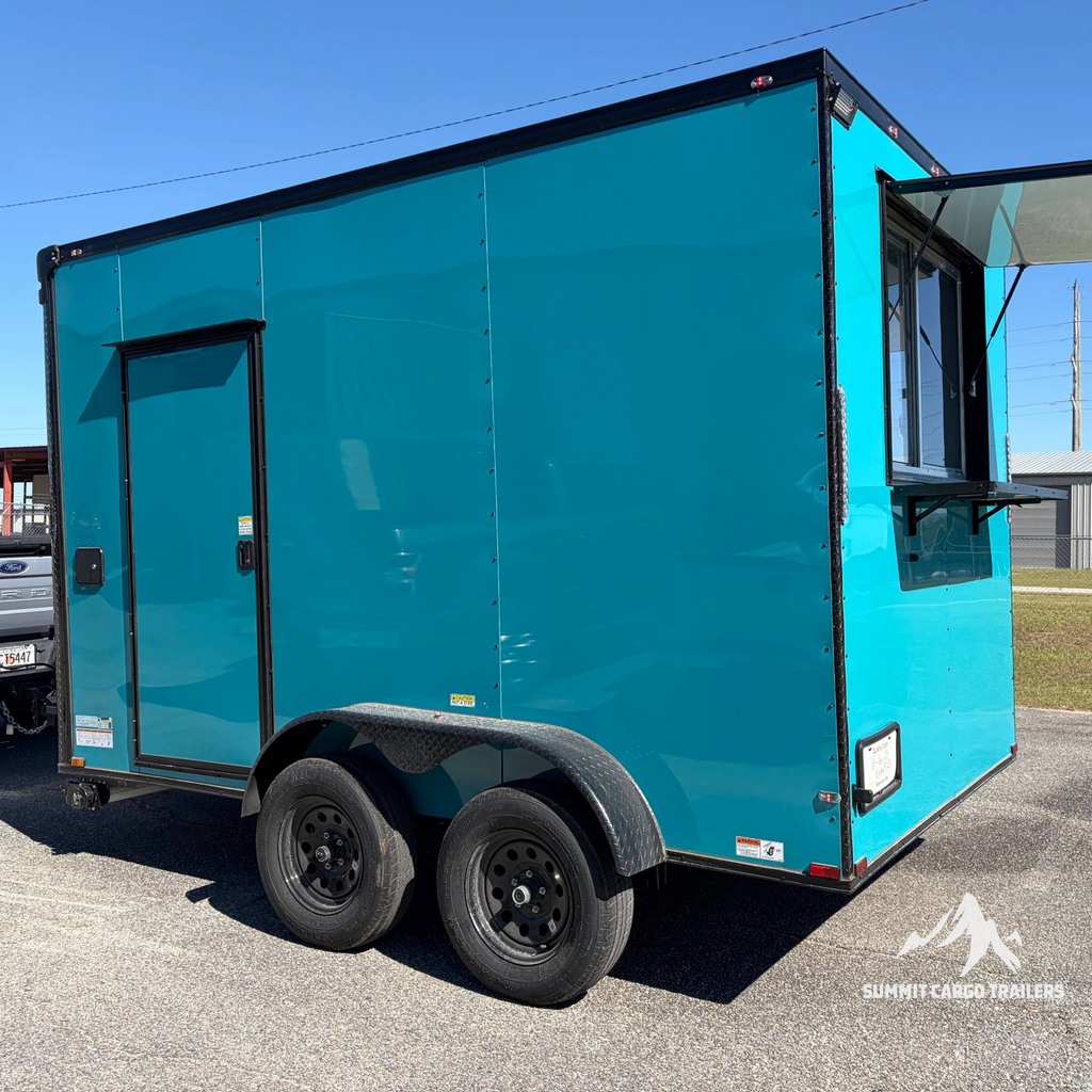 7X12TA Water Blue Concession Trailer