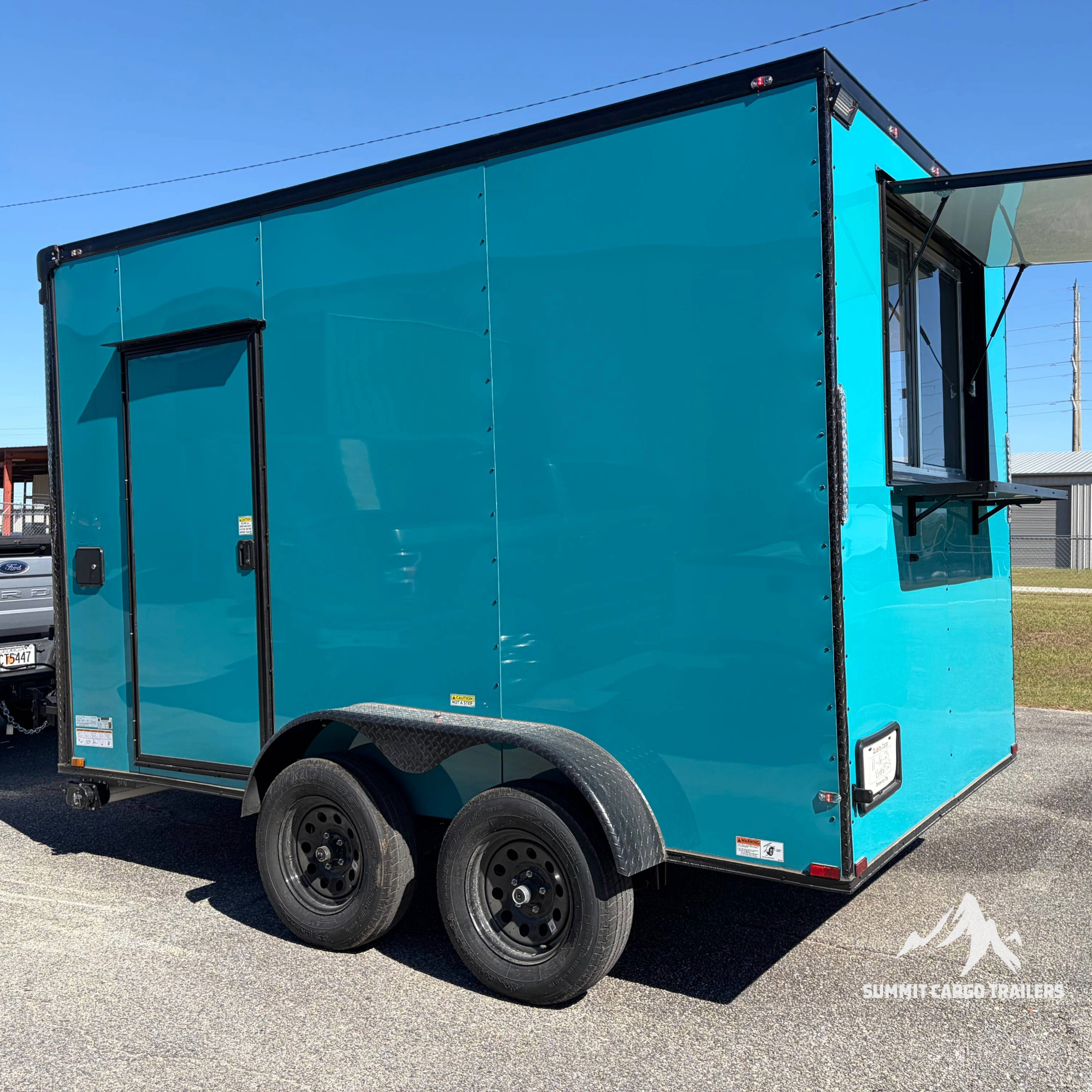 7X12TA Water Blue Concession Trailer