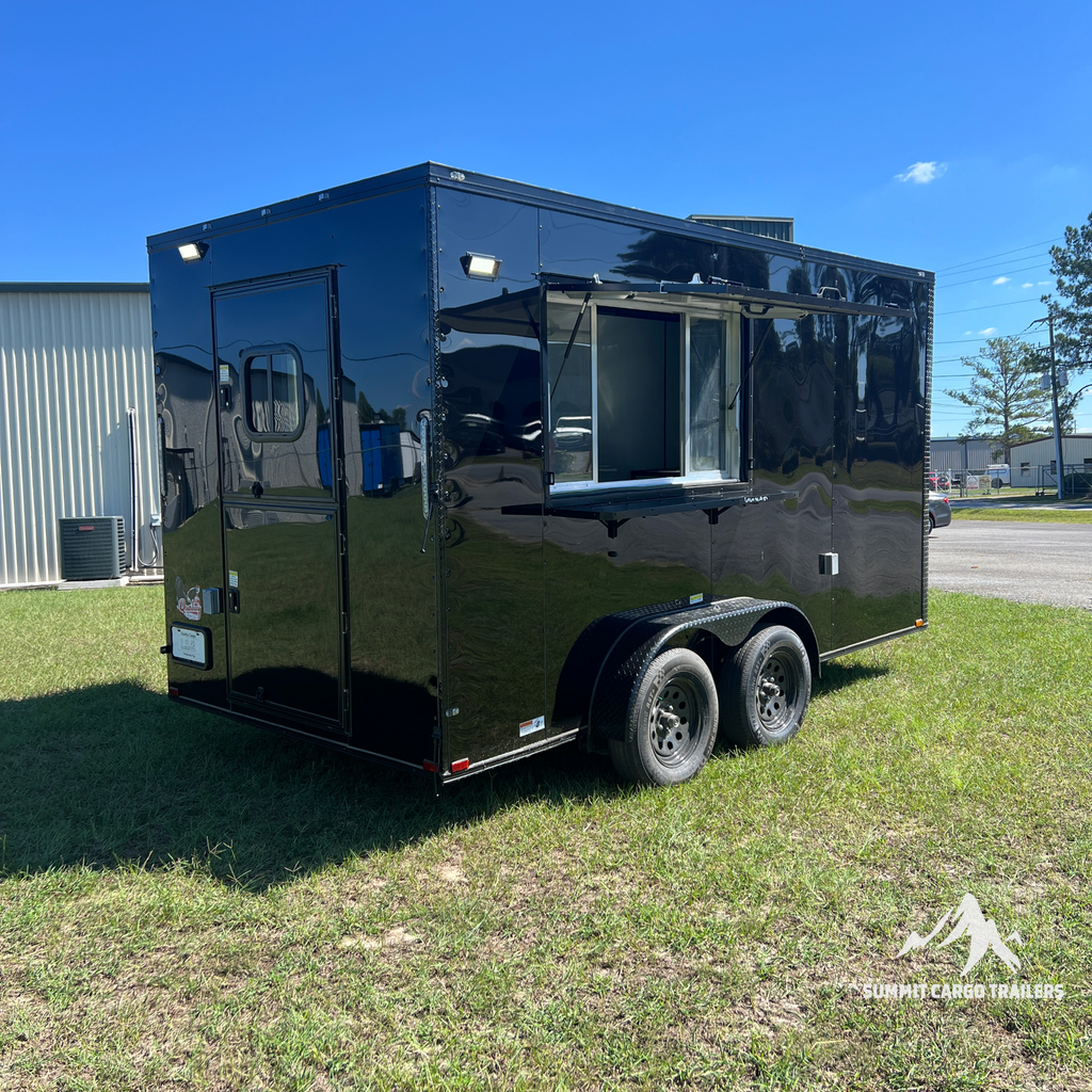 7X14TA Black Concession Trailer