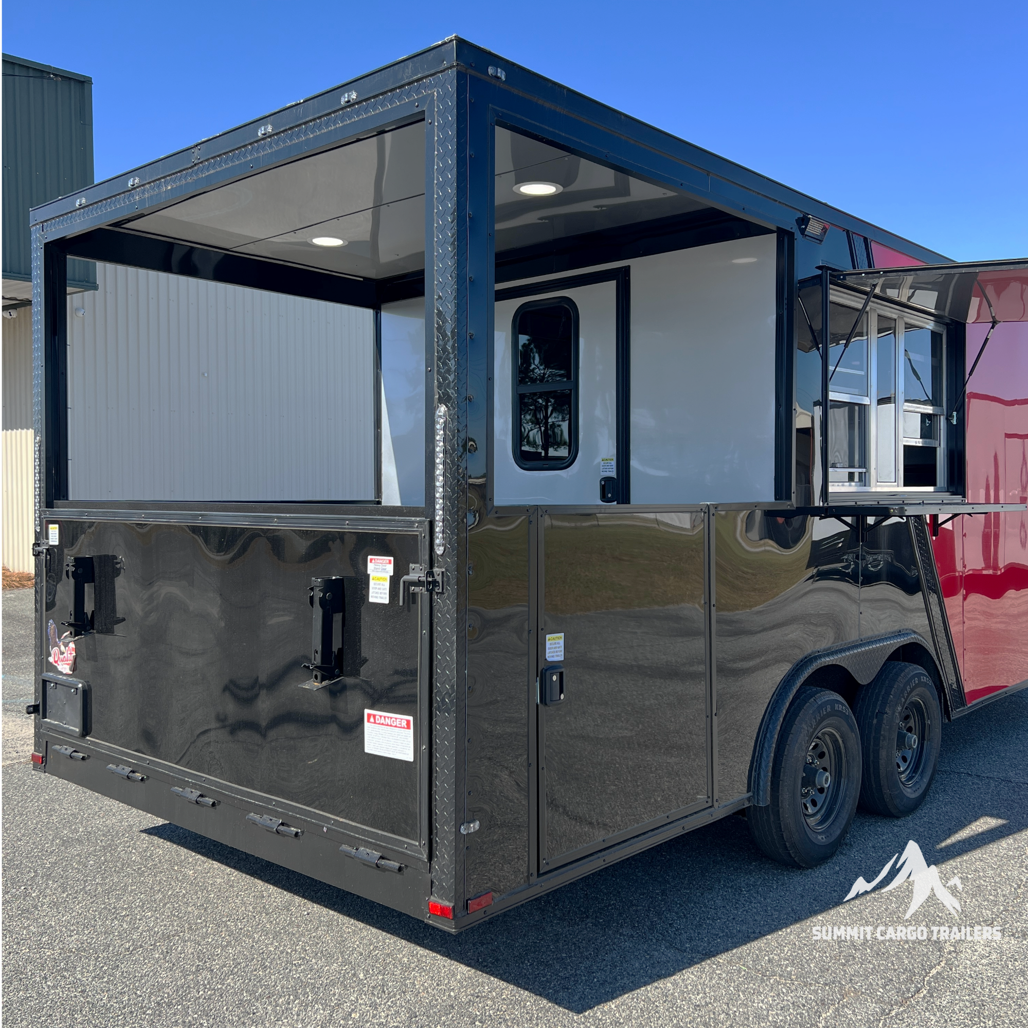 8.5X20TA3 Red & Black Concession Porch Trailer