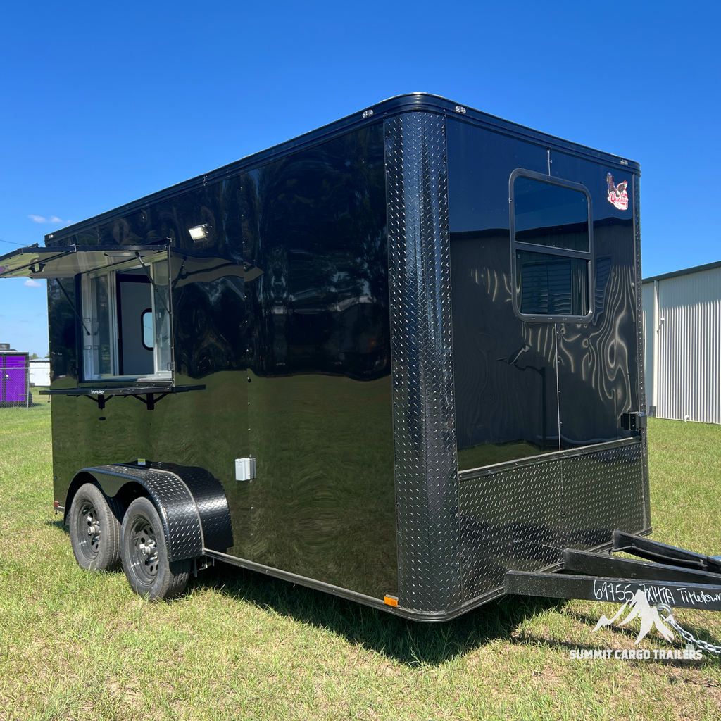 7X14TA Black Concession Trailer