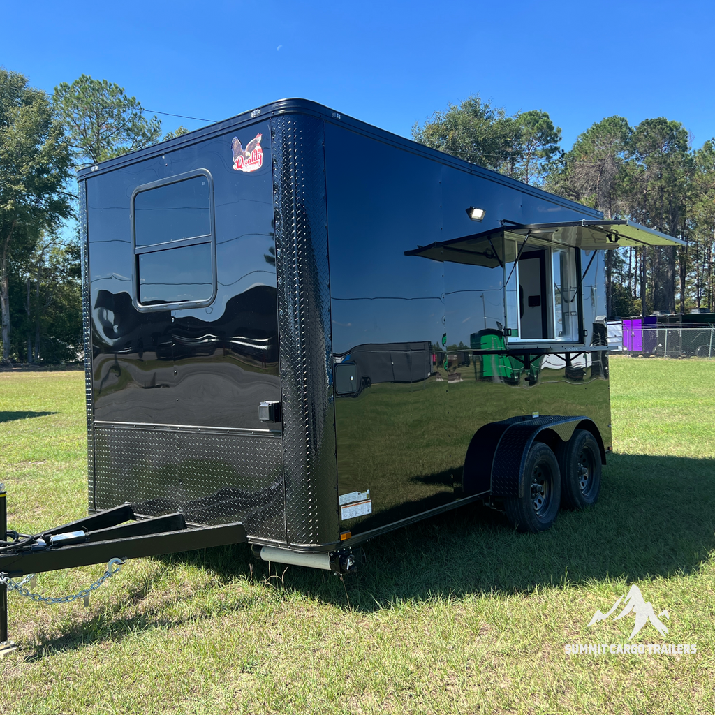 7X14TA Black Concession Trailer