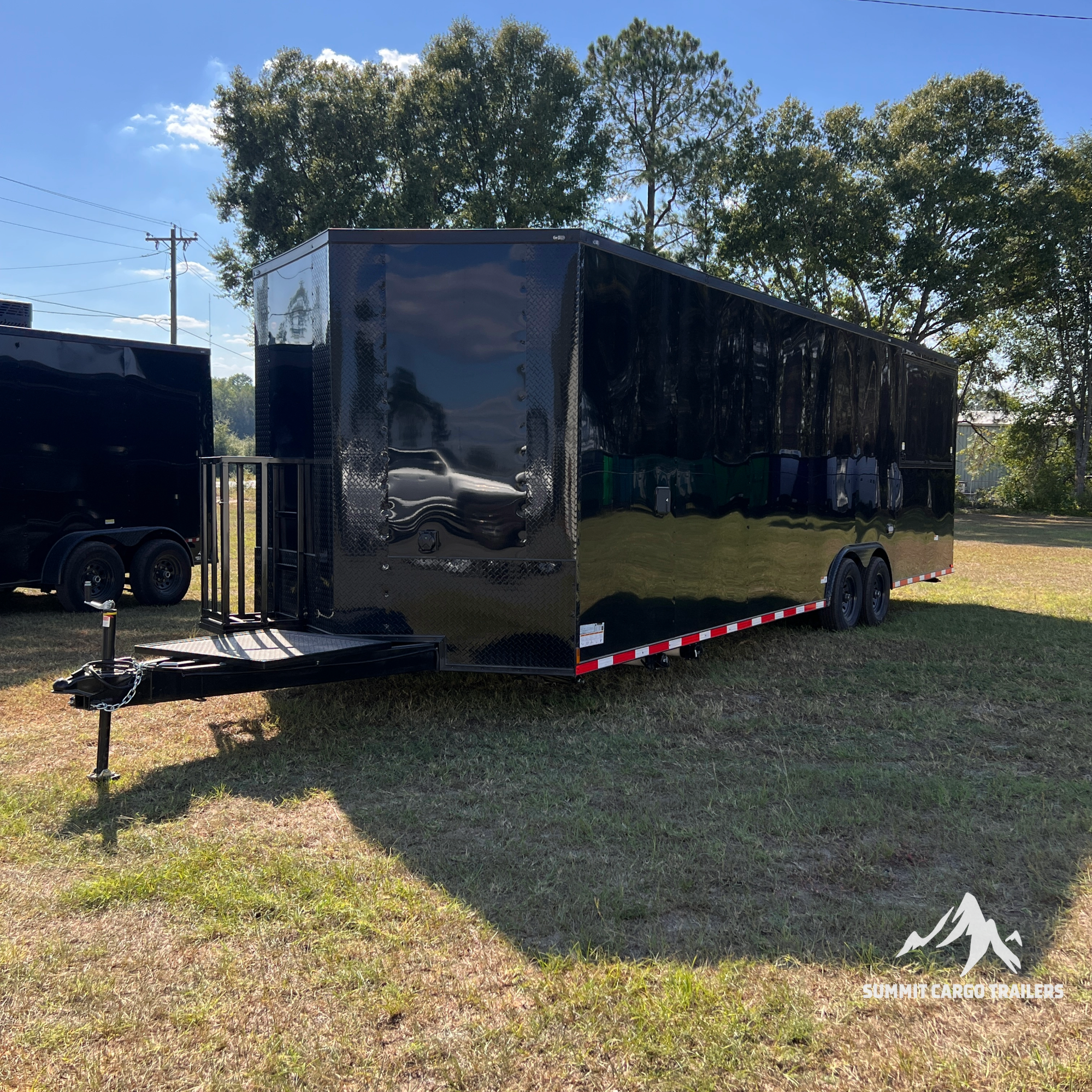 8.5X28TA Black Concession Gullwing Porch Trailer