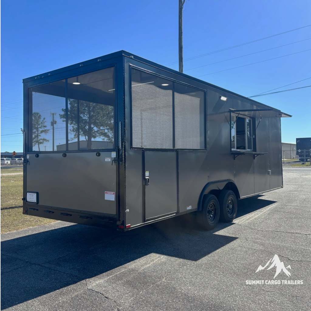 8.5X24 Charcoal Concession Porch Trailer