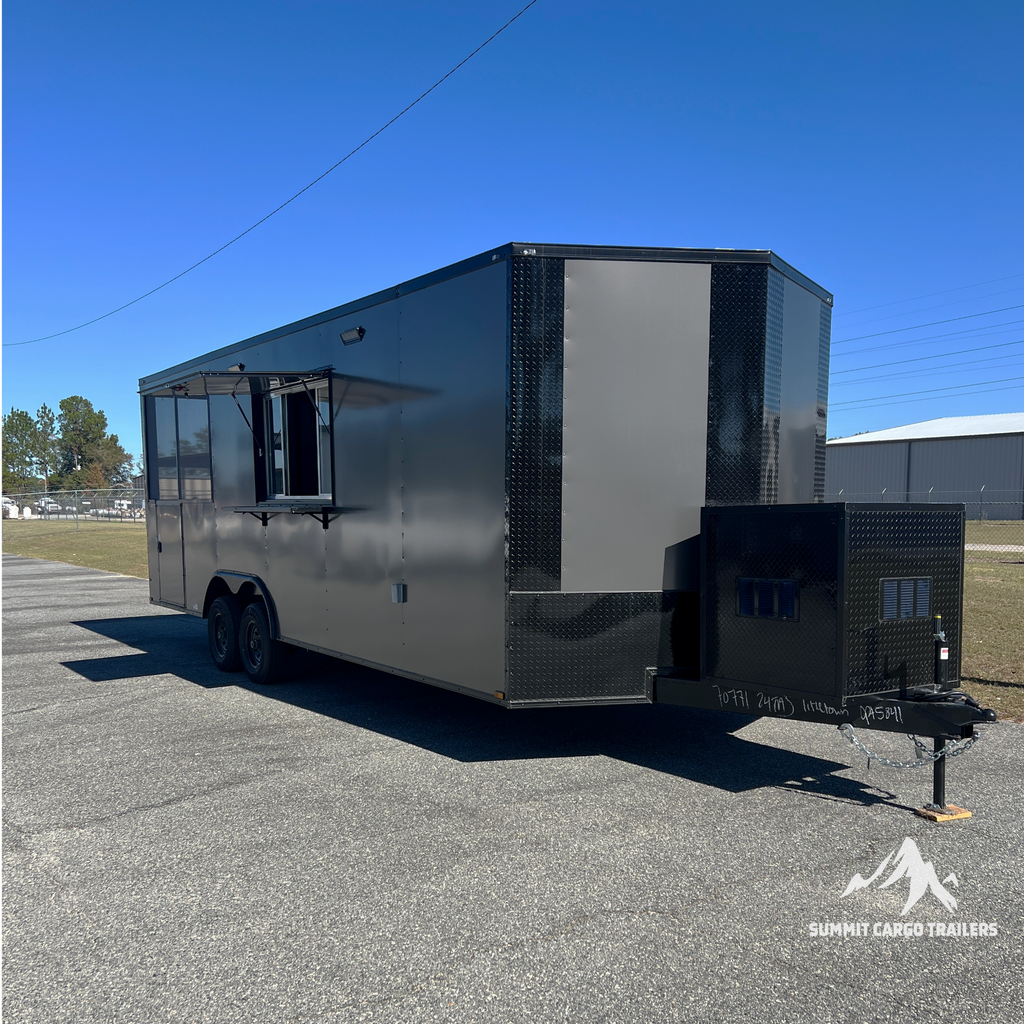 8.5X24 Charcoal Concession Porch Trailer
