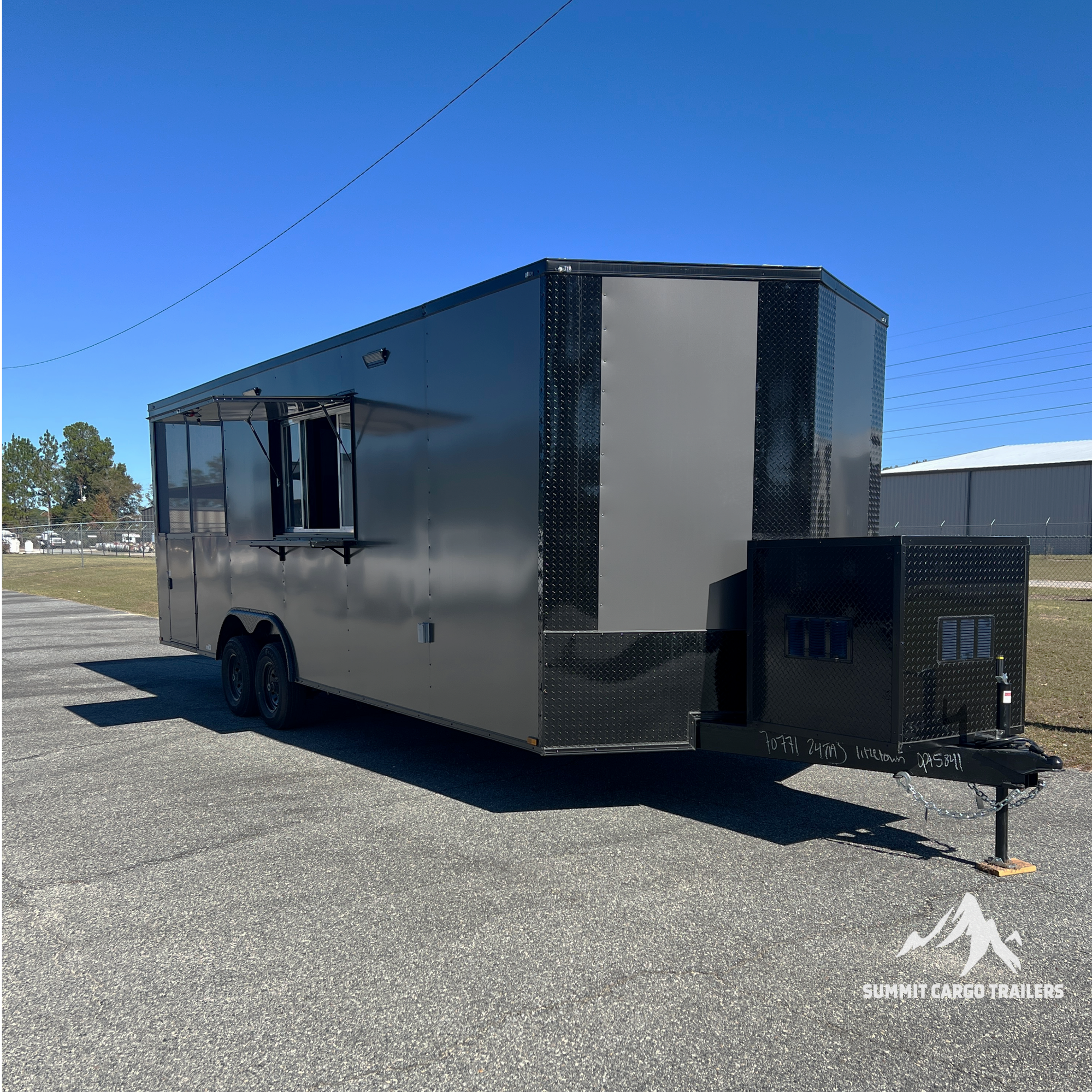 8.5X24 Charcoal Concession Porch Trailer