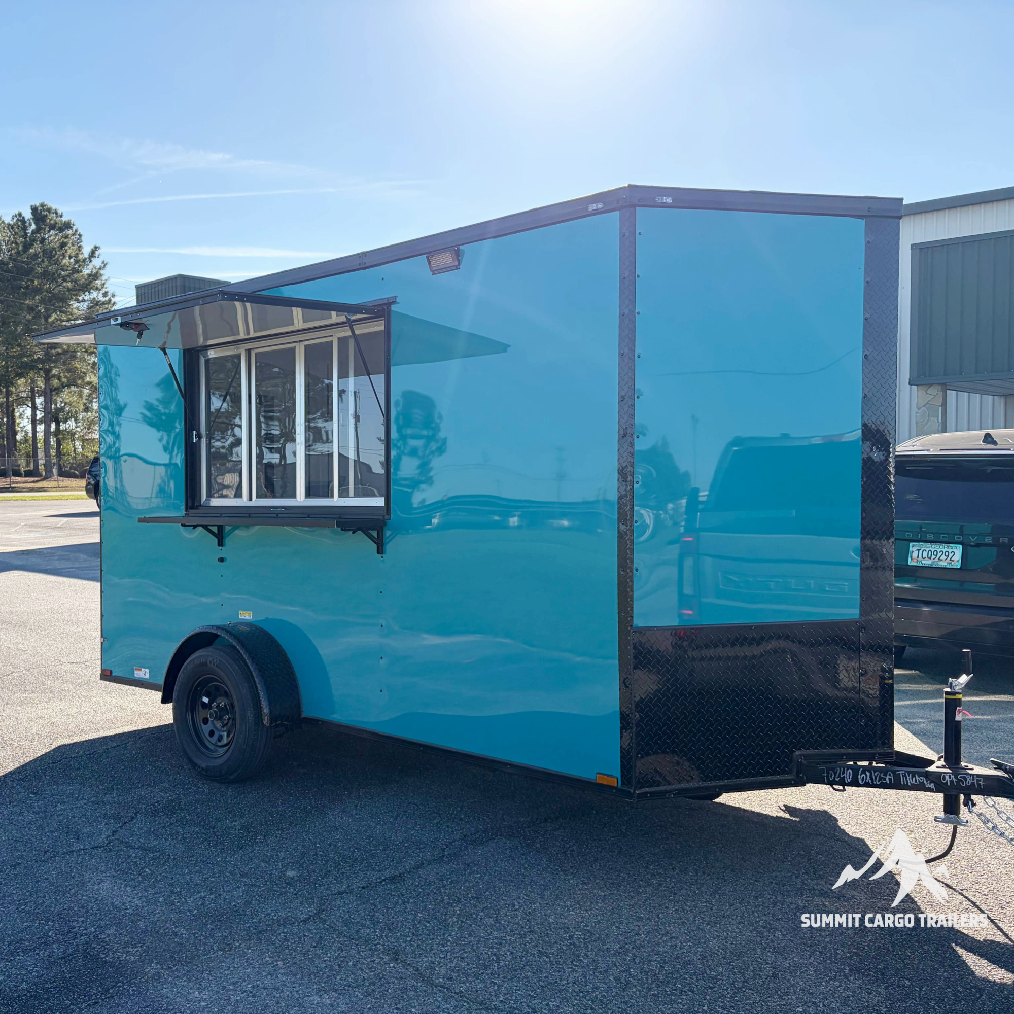 6X12TA Water Blue Concession Trailer