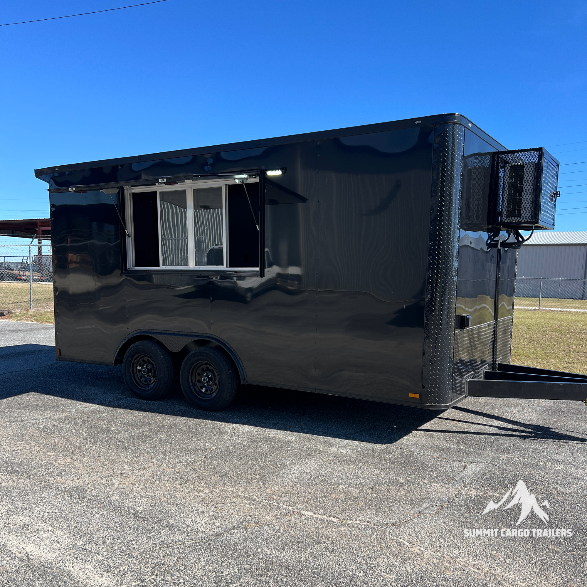 8.5X16TA Black Concession Trailer