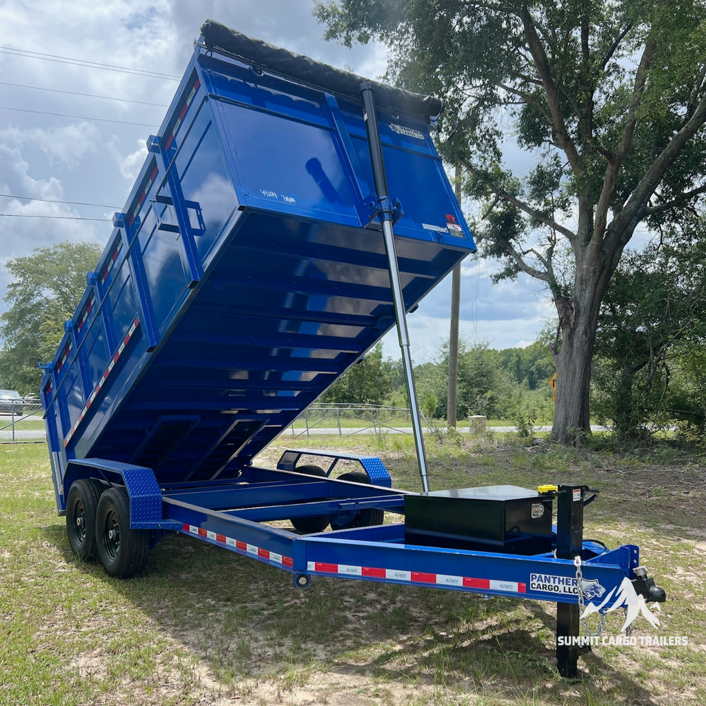 7X16TA Bright Blue Dump Trailer