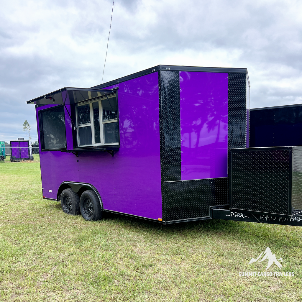 8.5X14TA Purple Concession Trailer