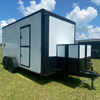 7X14TA White Pet Grooming Trailer