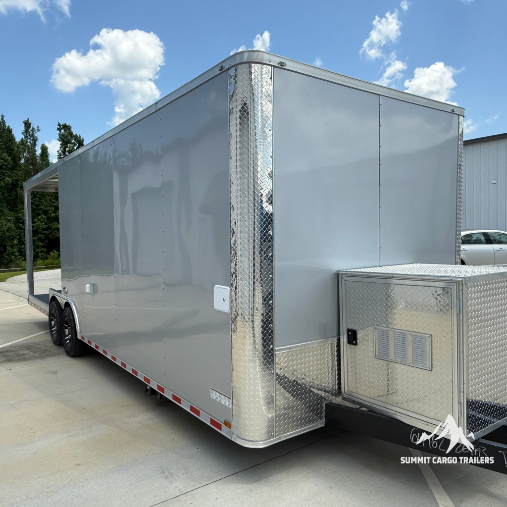 8.5X26TA3 Silver Concession Porch Trailer