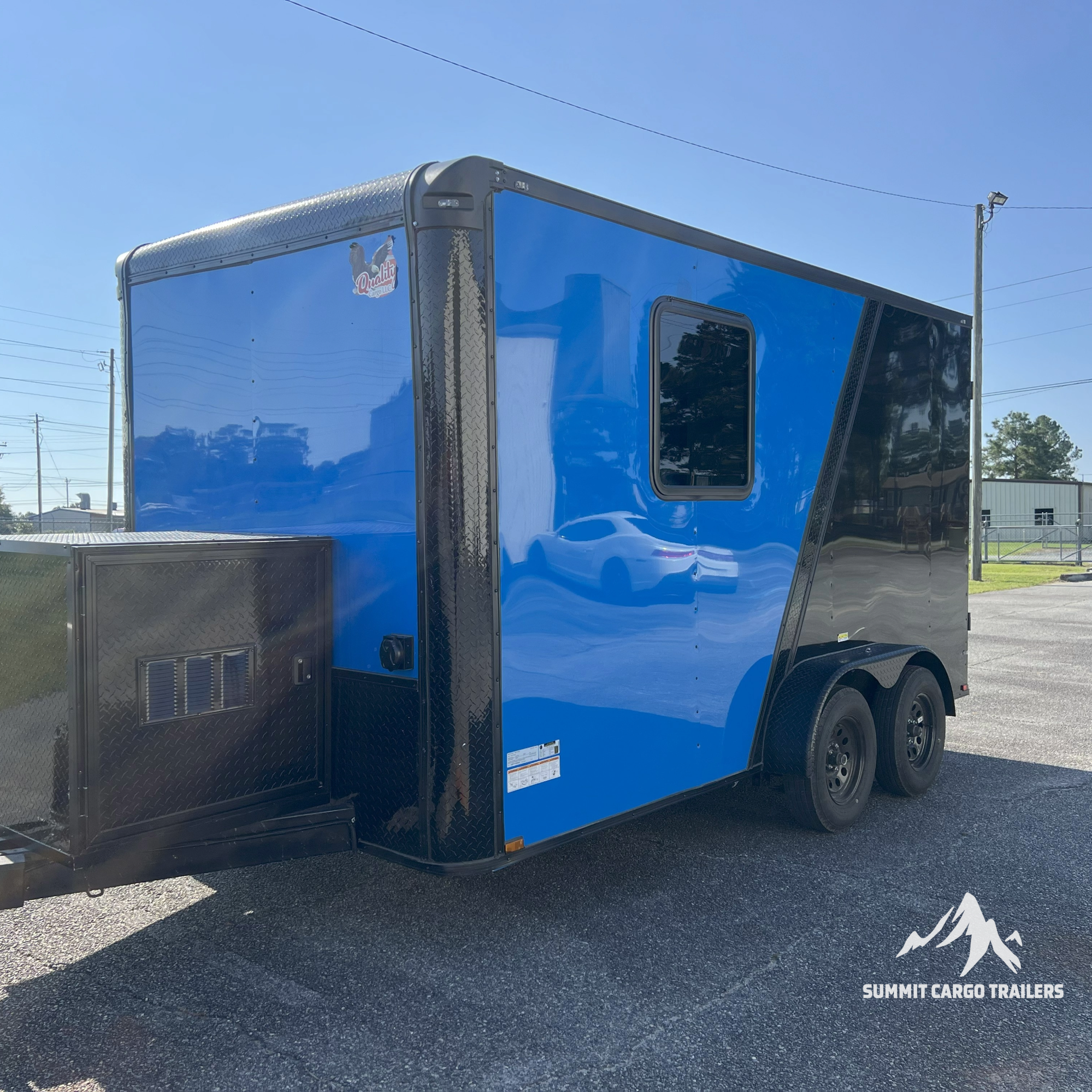 7X14TA Blue & Black Dog Grooming Trailer