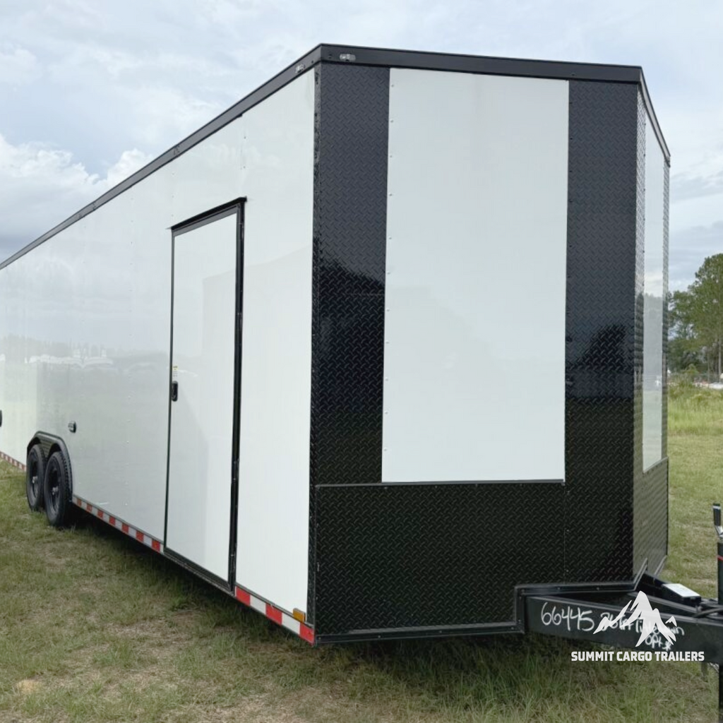 8.5X26TA White Car Hauler Trailer