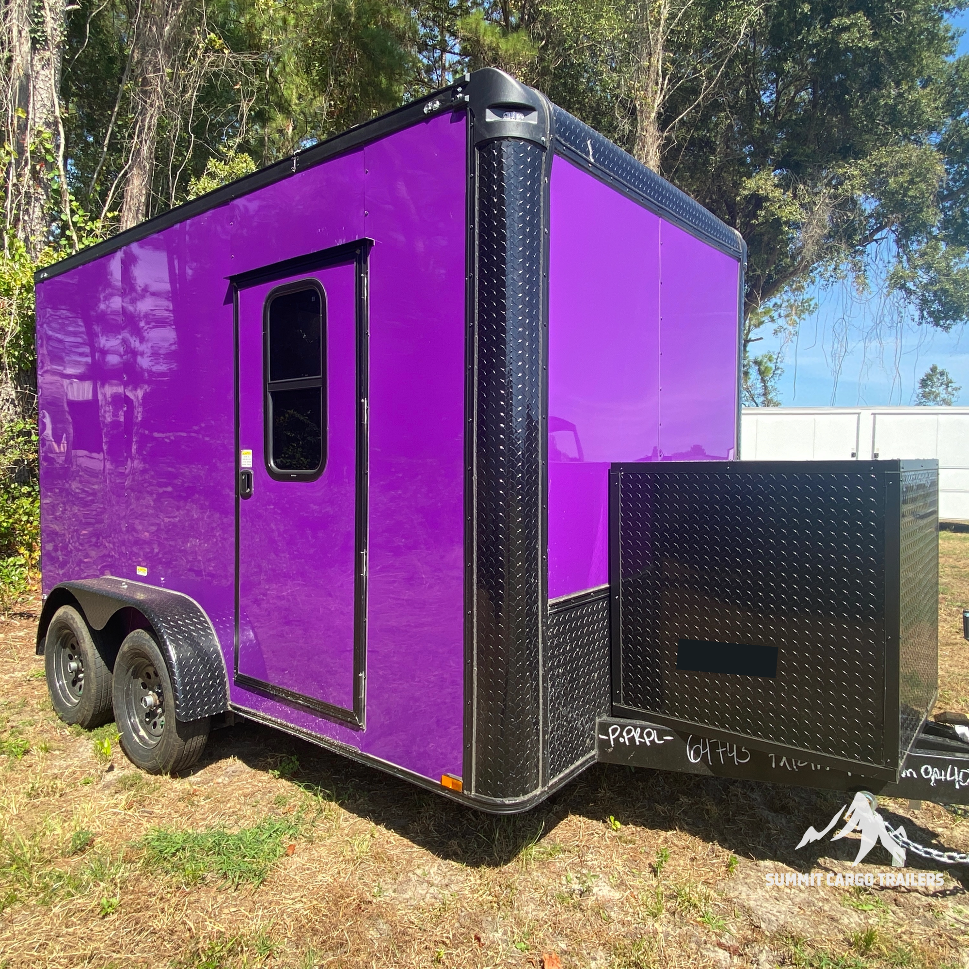 7X12TA Purple Pet Grooming Trailer