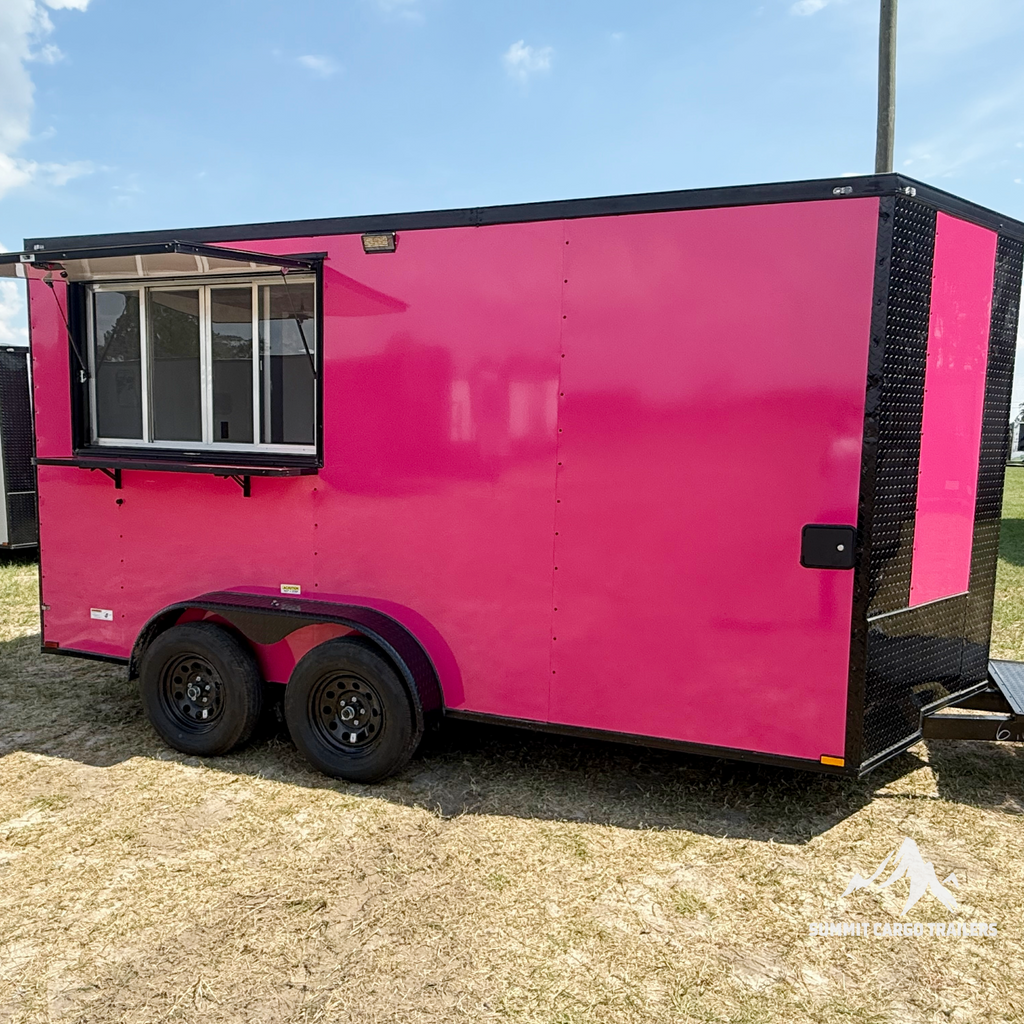 7X14TA Pink Concession Trailer