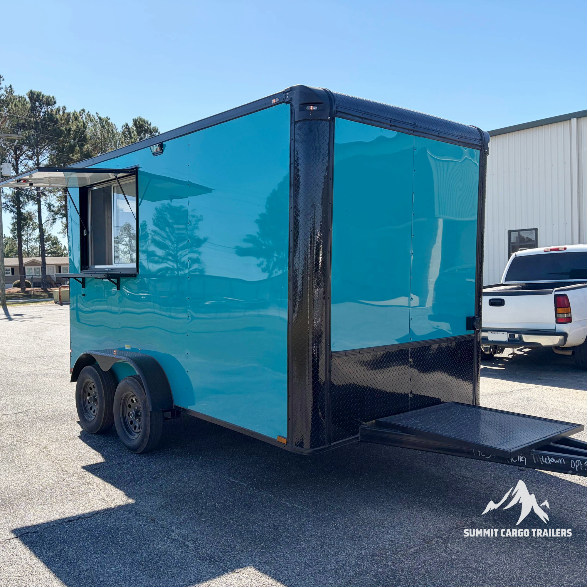 7X12TA Water Blue Concession Trailer