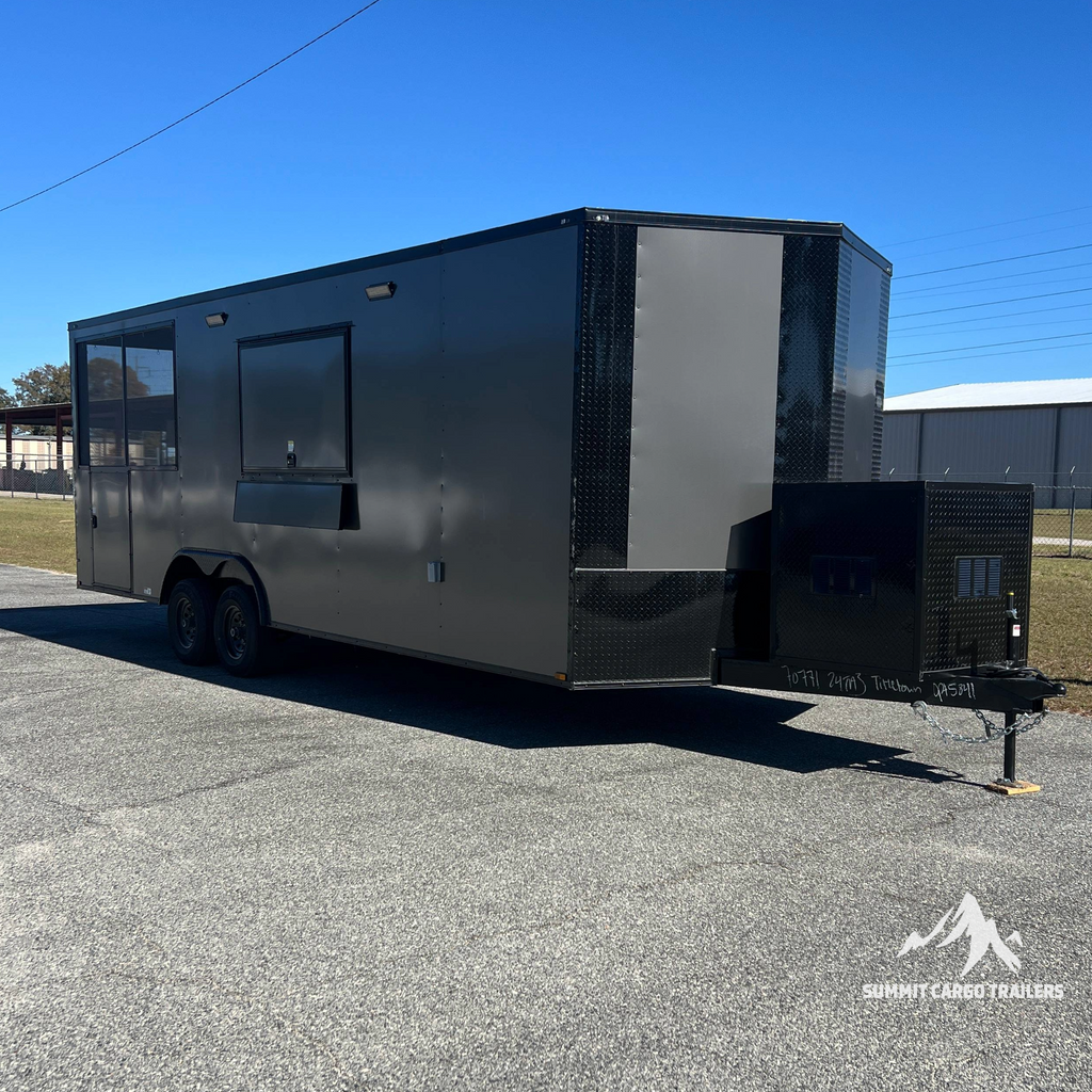 8.5X24 Charcoal Concession Porch Trailer