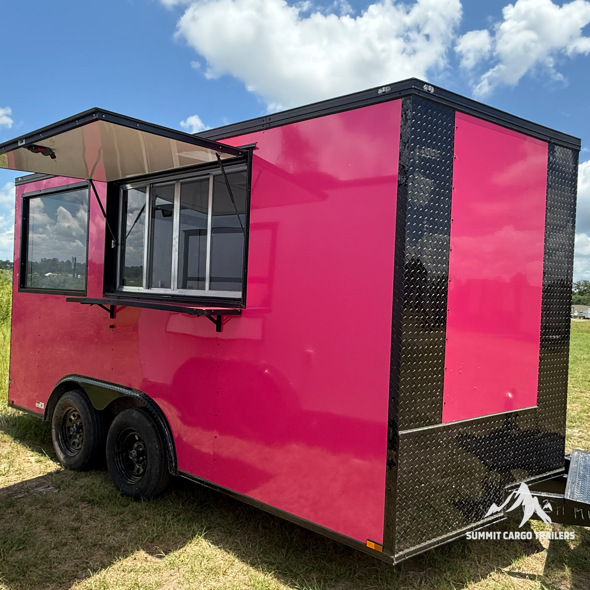 8.5X14TA Pink Beverage Concession Trailer