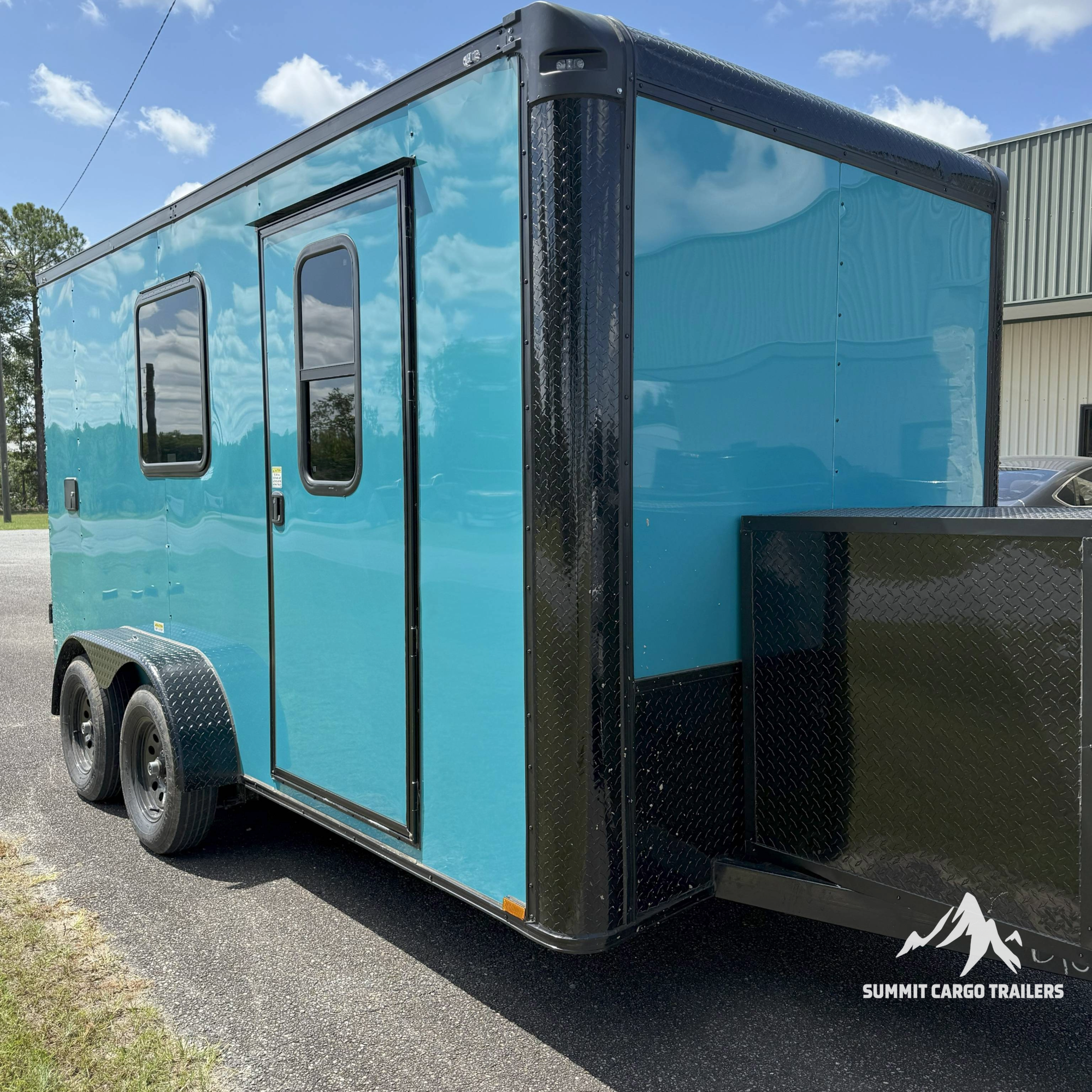 7X14TA Water Blue Dog Grooming Trailer