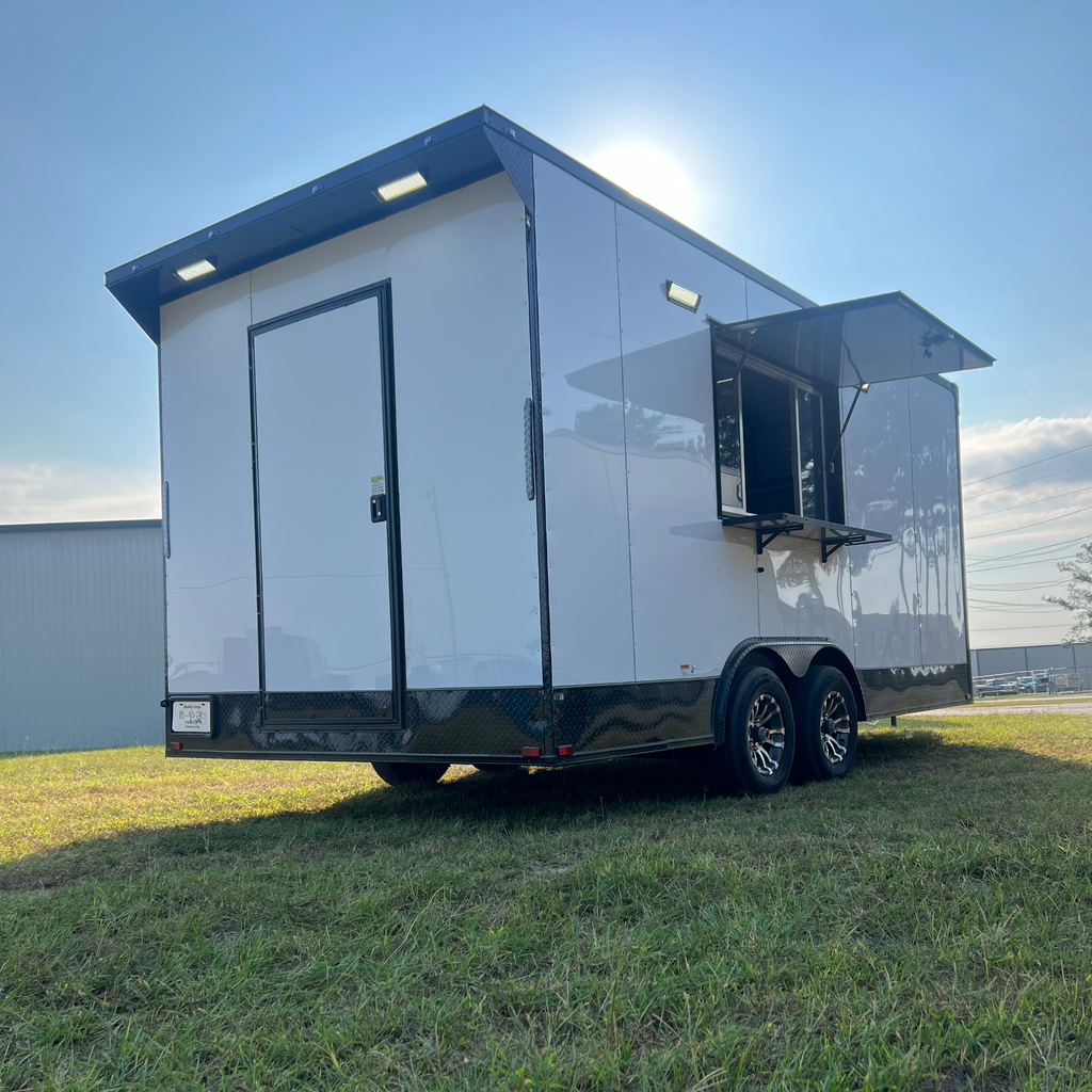 8.5X18TA3 White Concession Trailer