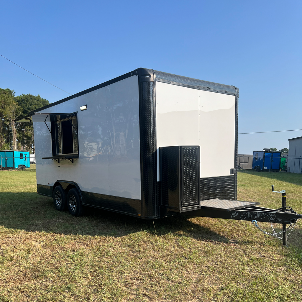 8.5X18TA3 White Concession Trailer