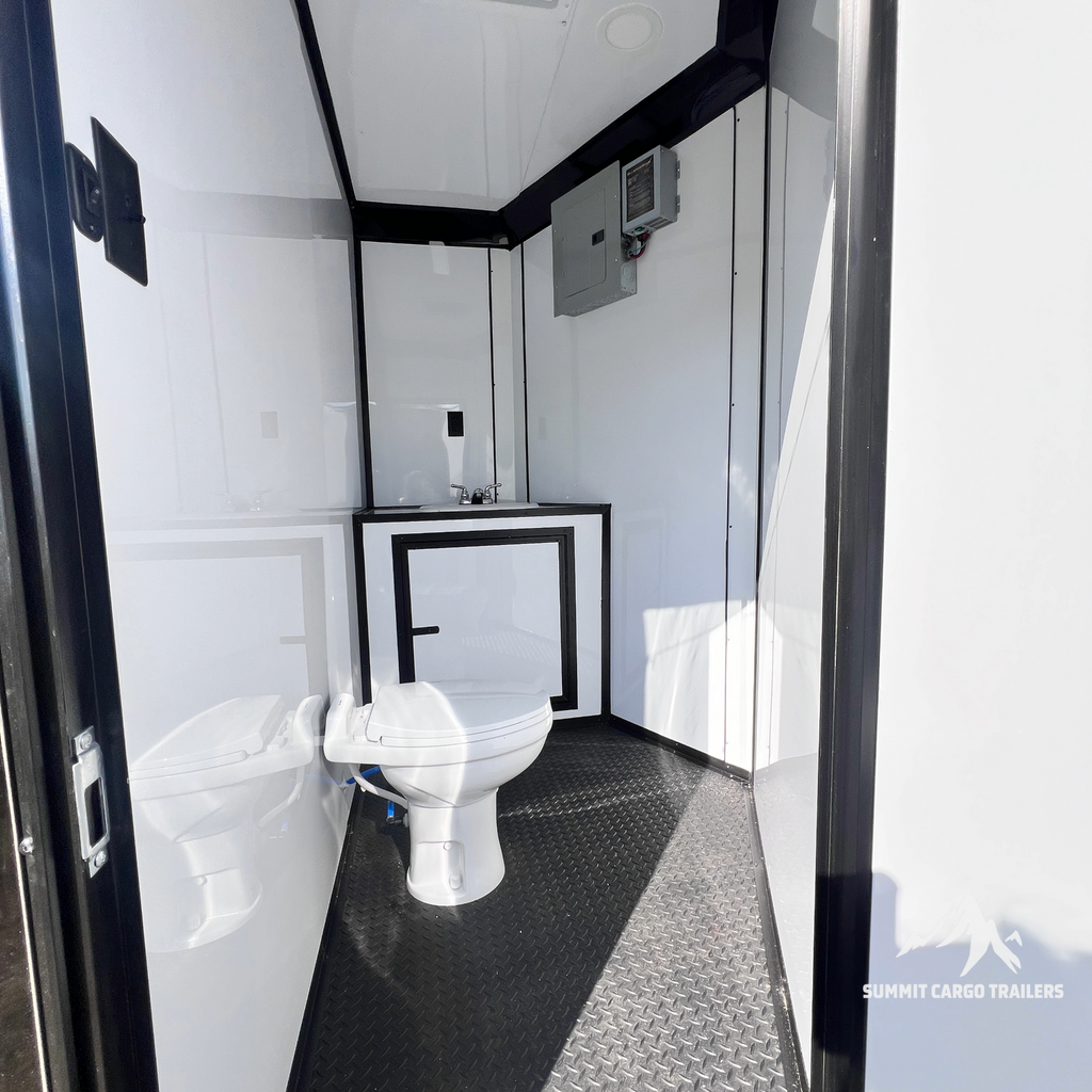 8.5X28TA Black Concession Gullwing Porch Trailer