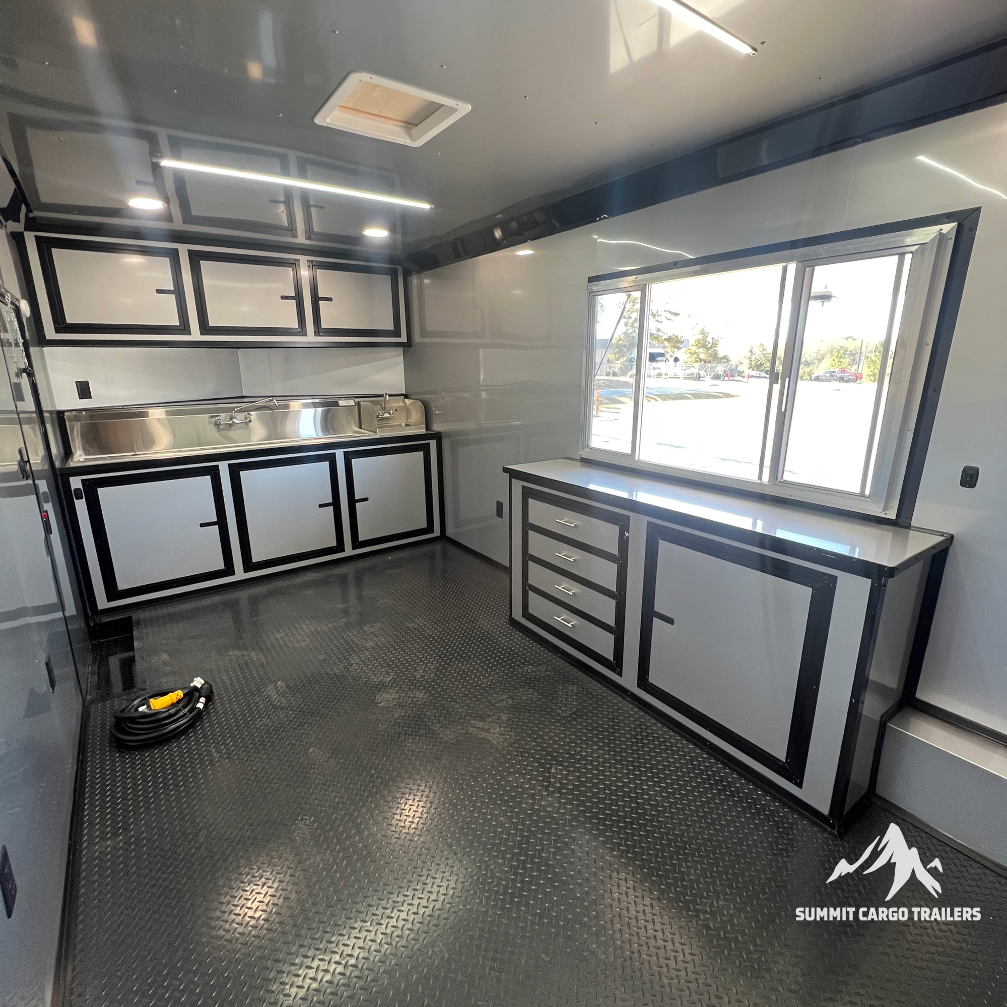 8.5X24 Charcoal Concession Porch Trailer