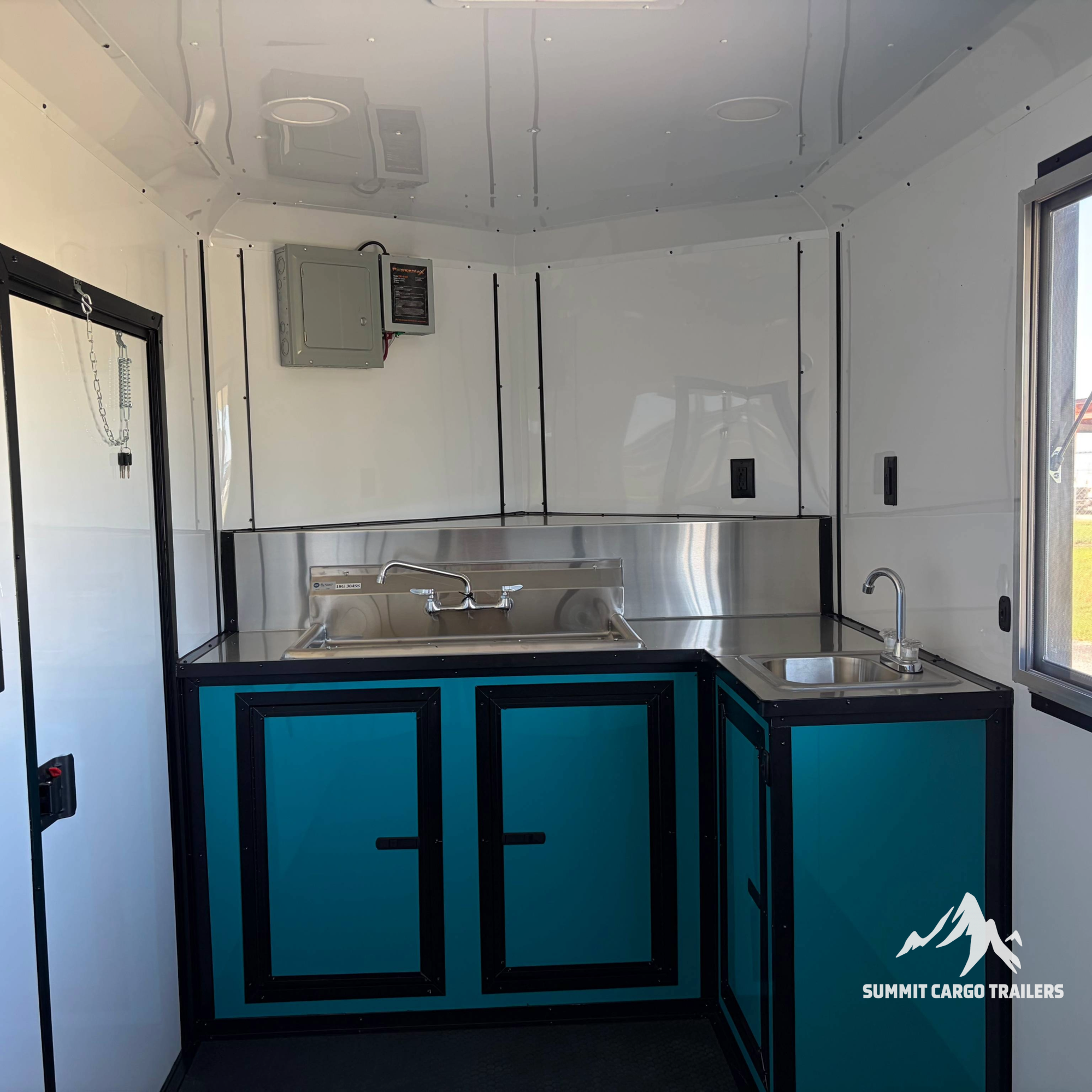 6X12TA Water Blue Concession Trailer