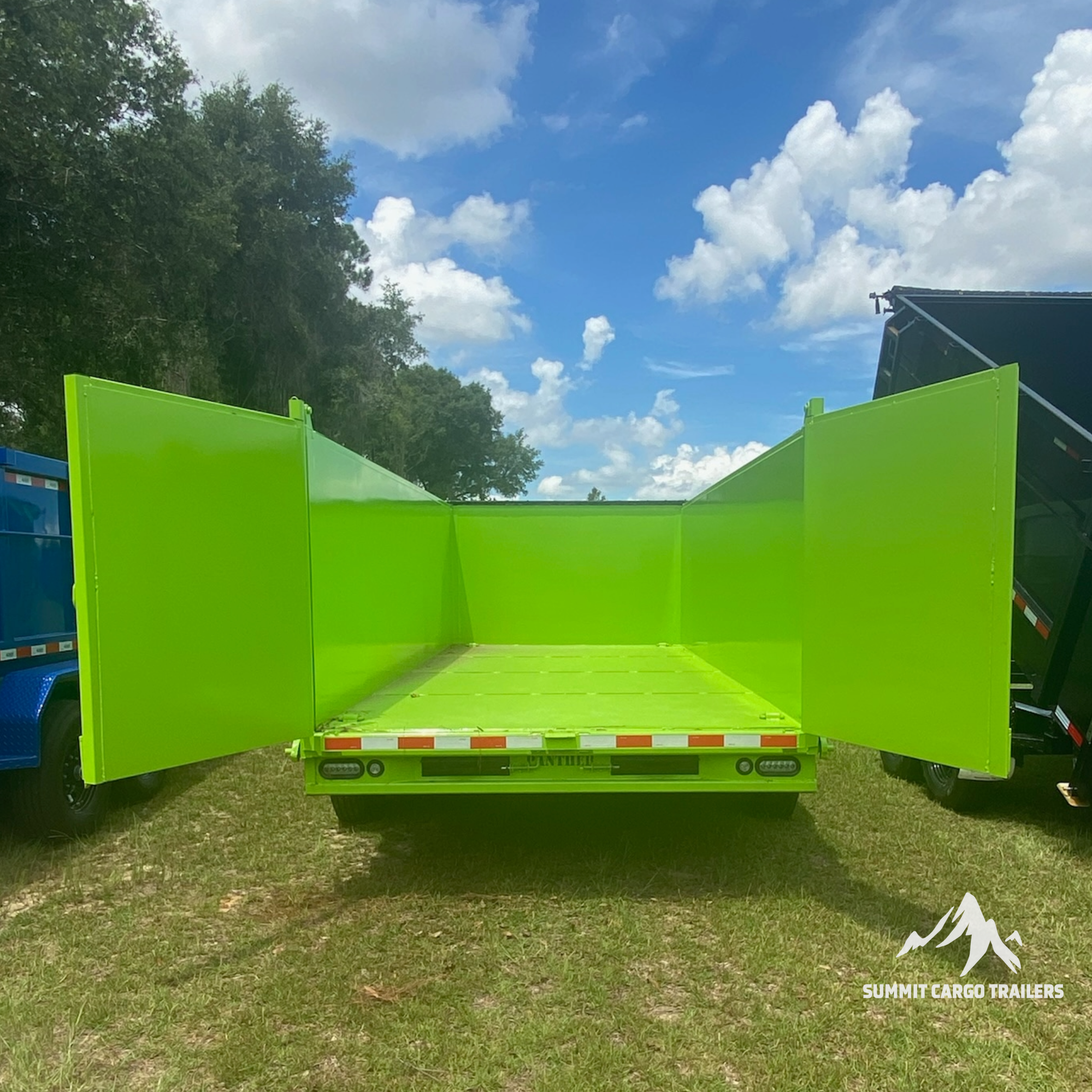 7X16TA Lime Green Dump Trailer