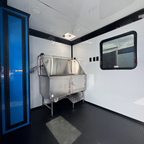 7X14TA Blue & Black Dog Grooming Trailer