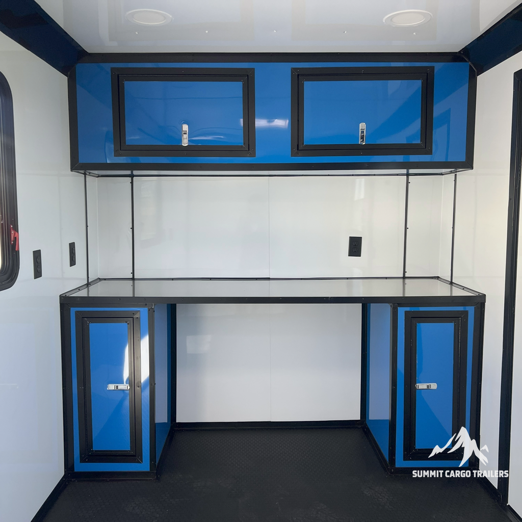 7X14TA Blue & Black Dog Grooming Trailer