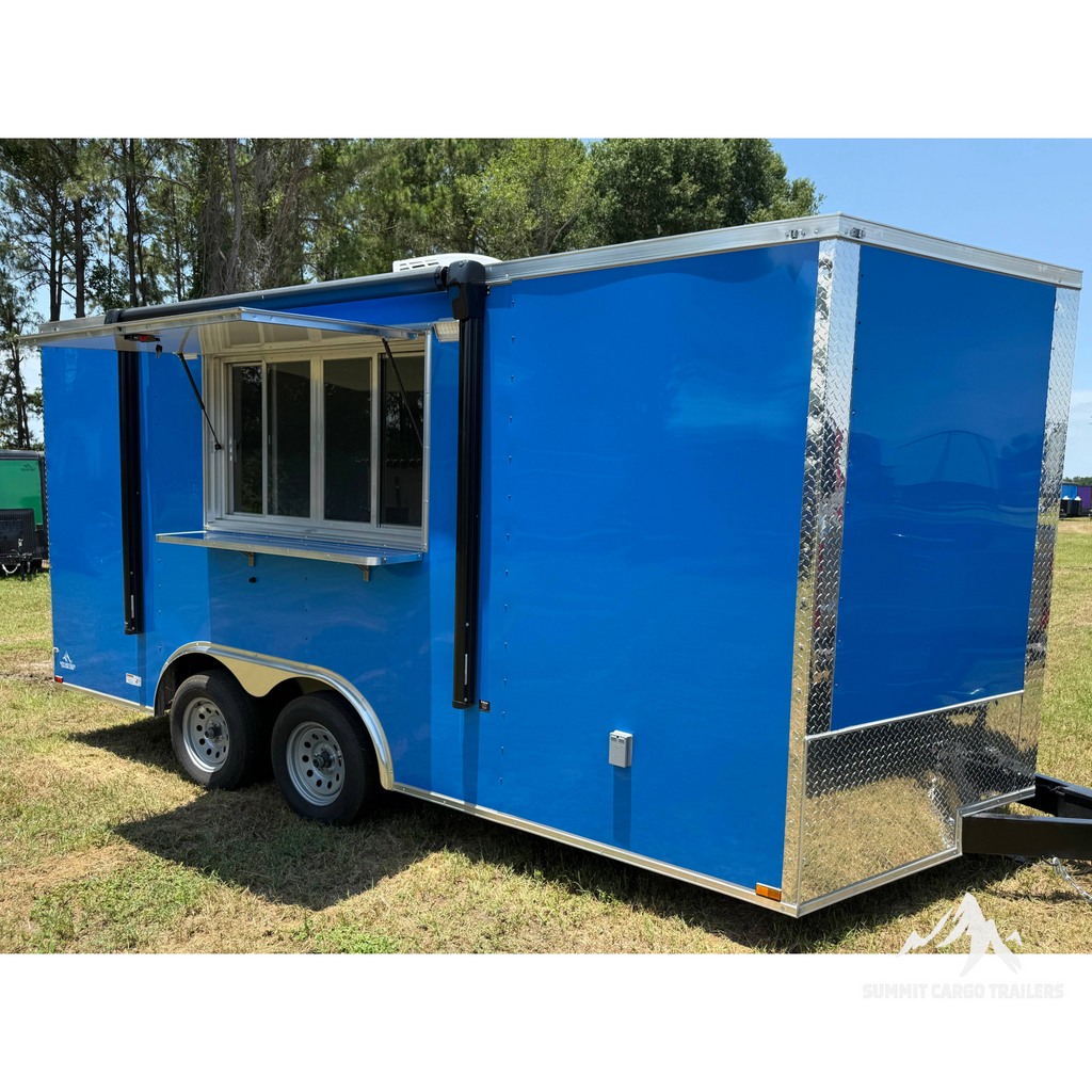 8.5X16TA Blue Concession Trailer