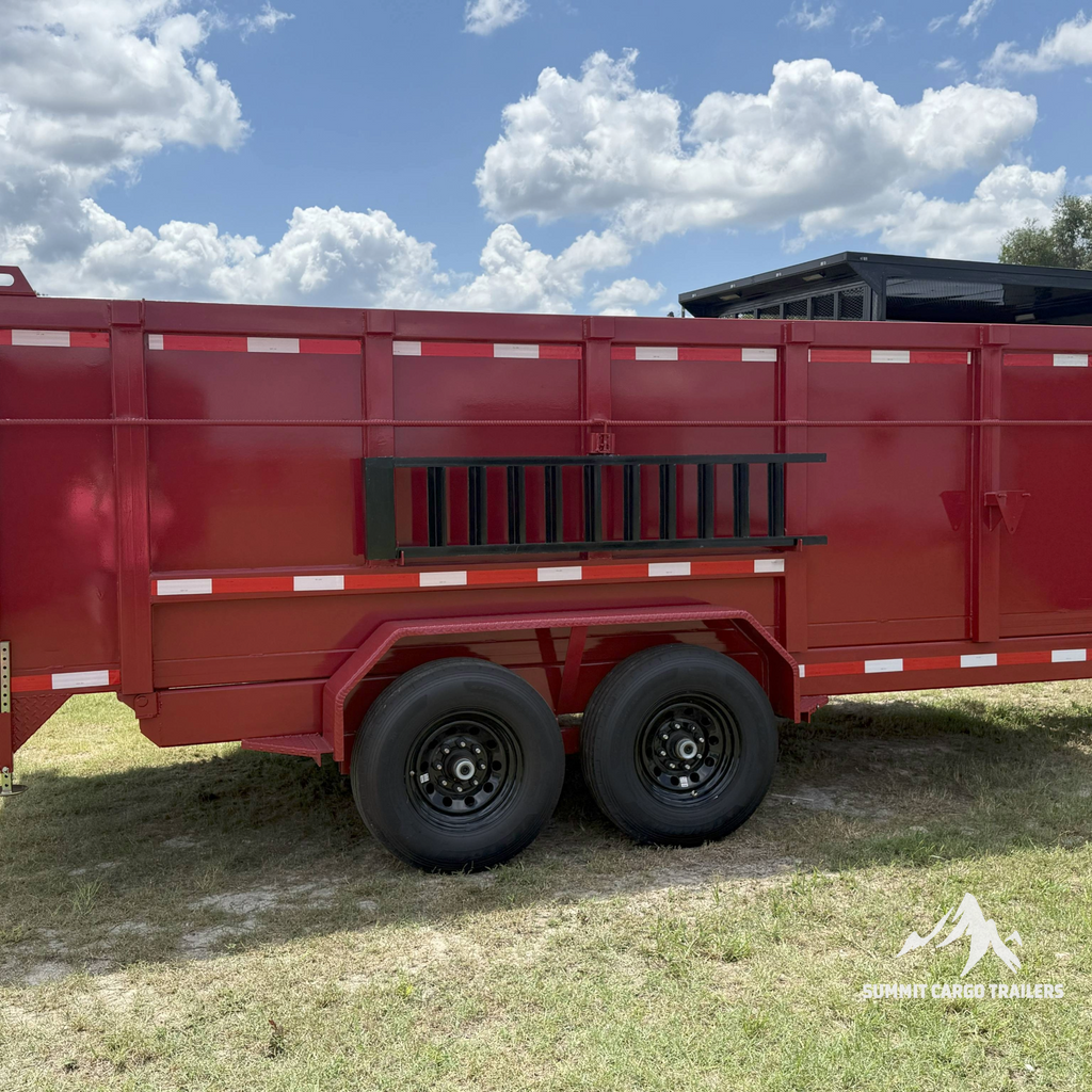 7X16TA Red Dump Trailer