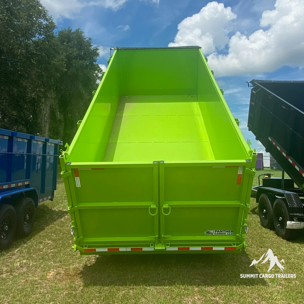 7X16TA Lime Green Dump Trailer
