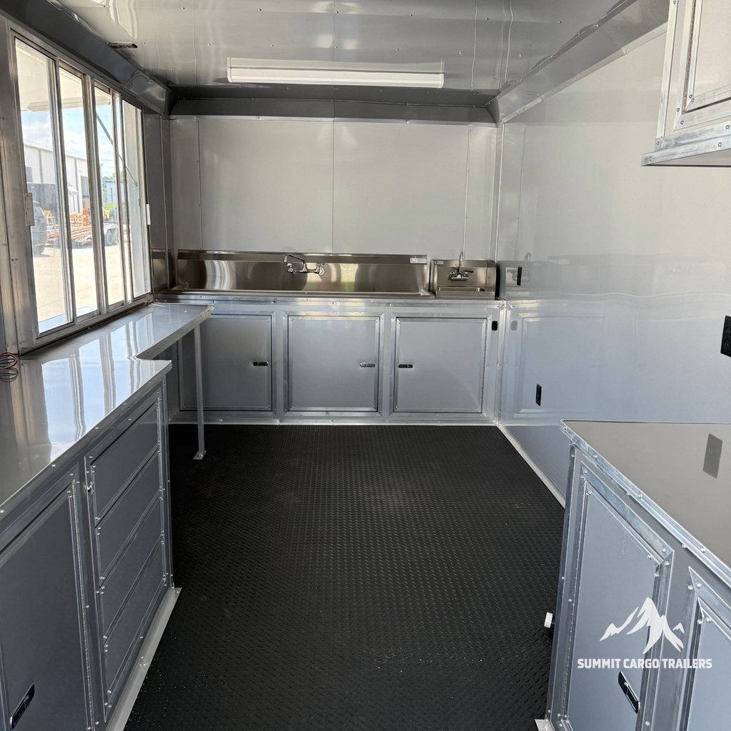 8.5X26TA3 Silver Concession Porch Trailer