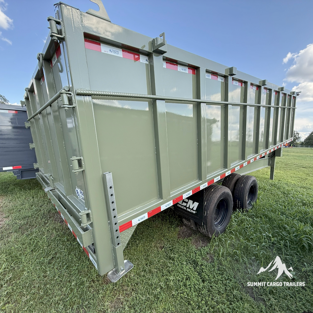 8.5X20TA Army Green Dump Trailer