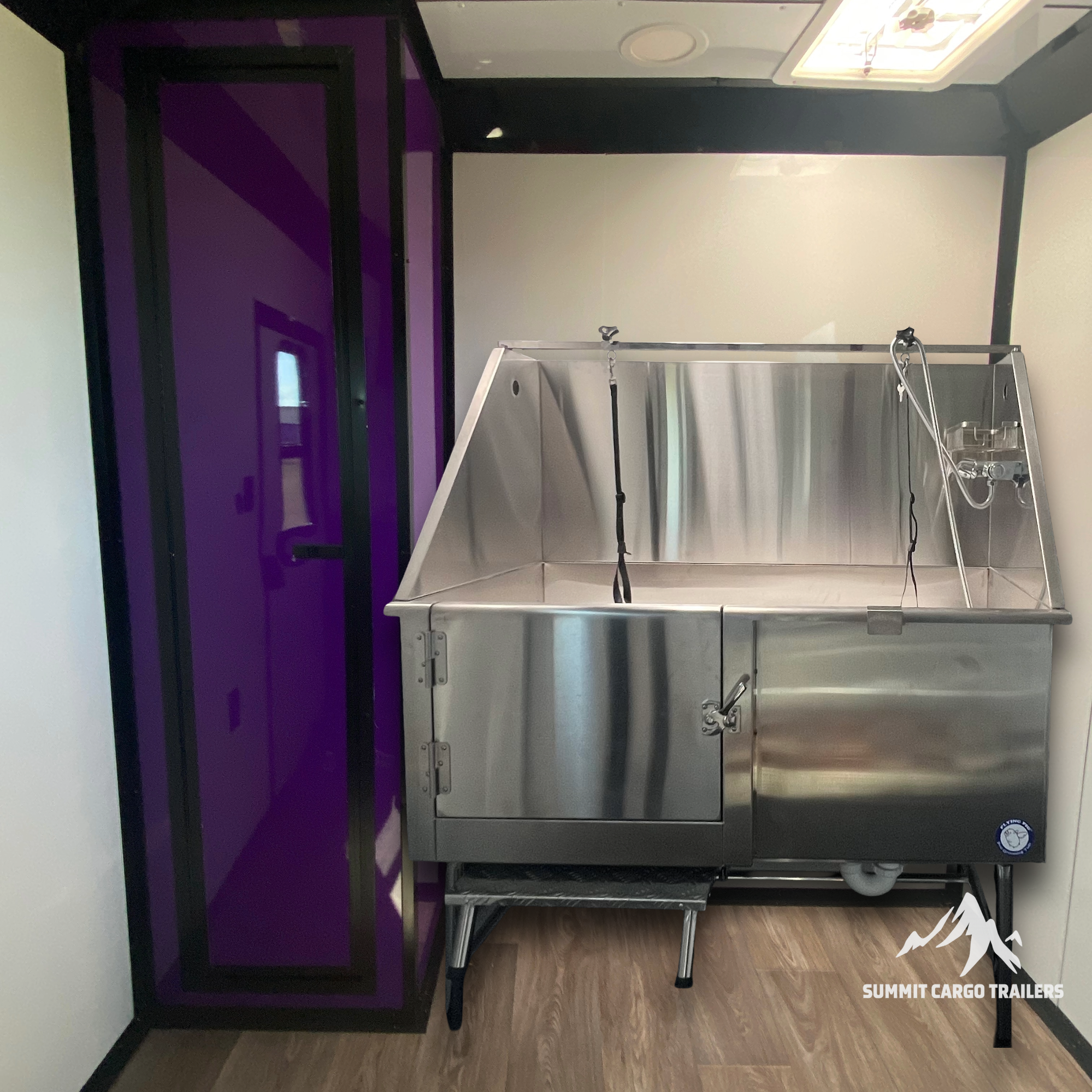 7X12TA Purple Pet Grooming Trailer