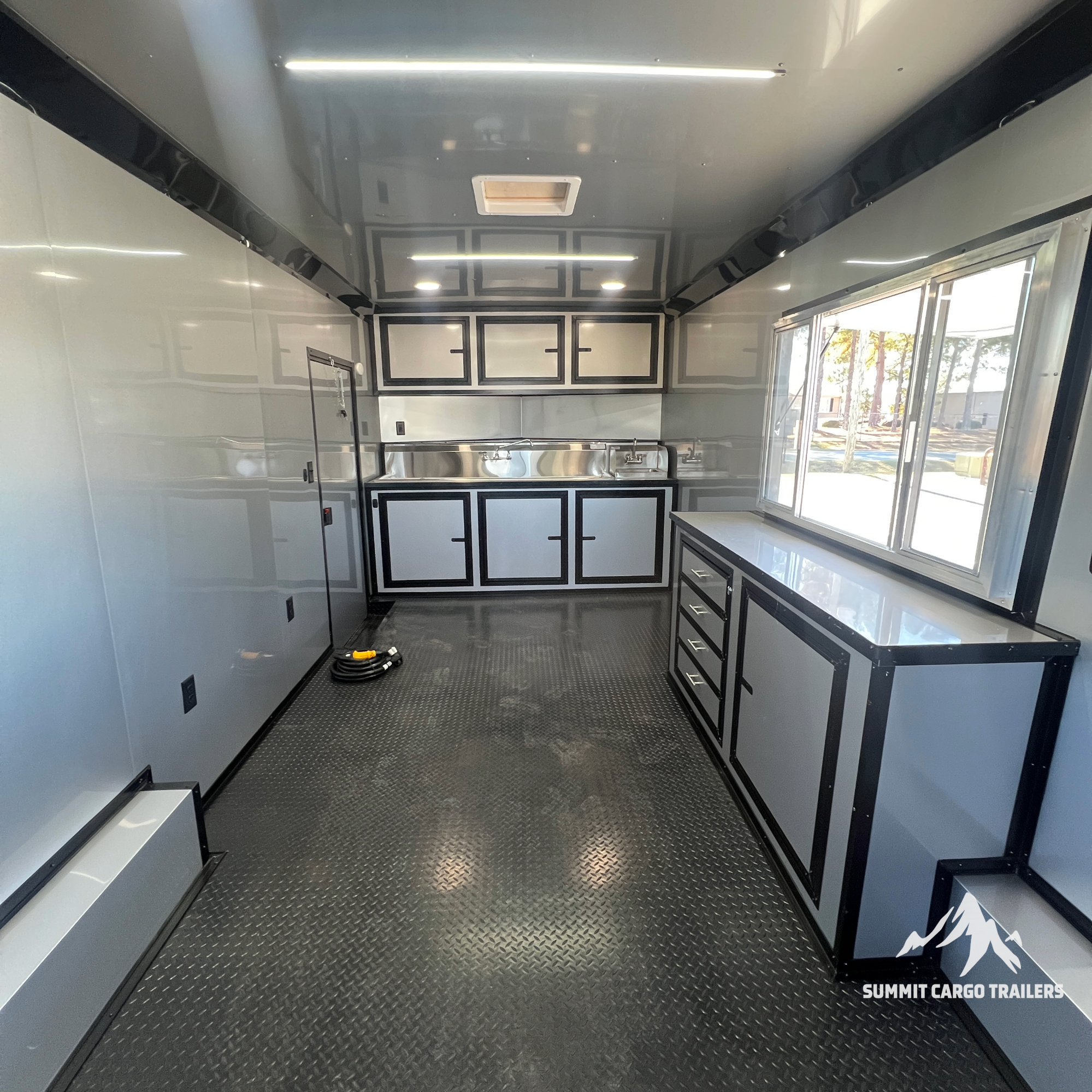 8.5X24 Charcoal Concession Porch Trailer