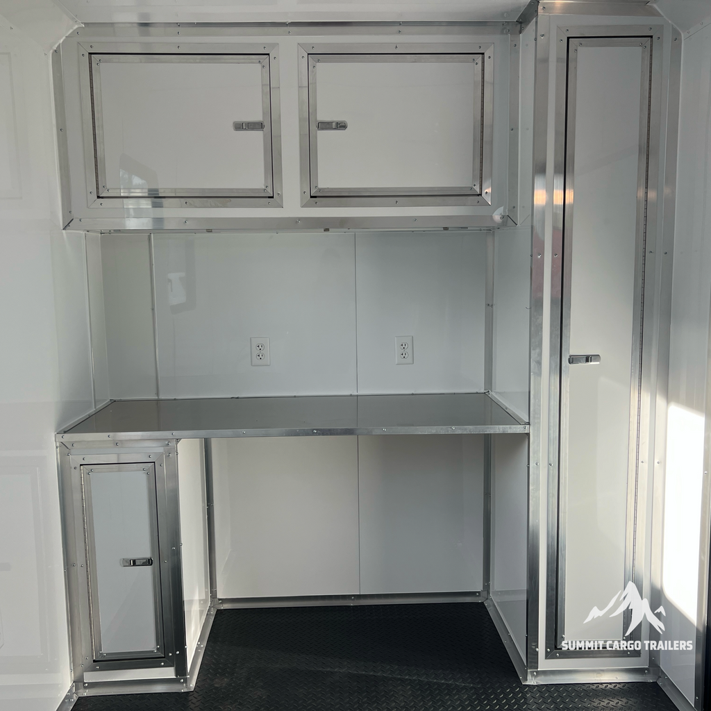 7X14TA Pink & Black Pet Grooming Trailer