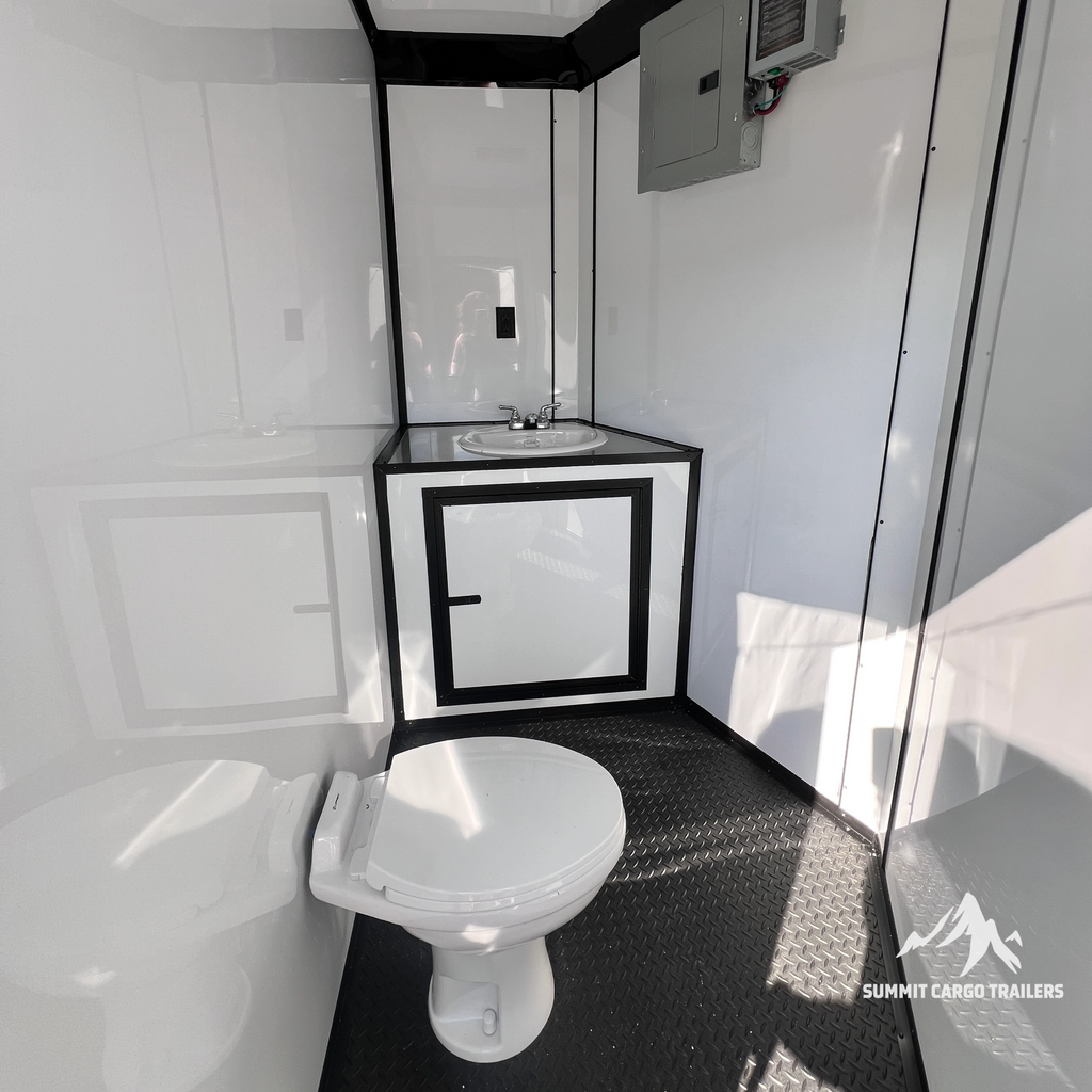 8.5X28TA Black Concession Gullwing Porch Trailer