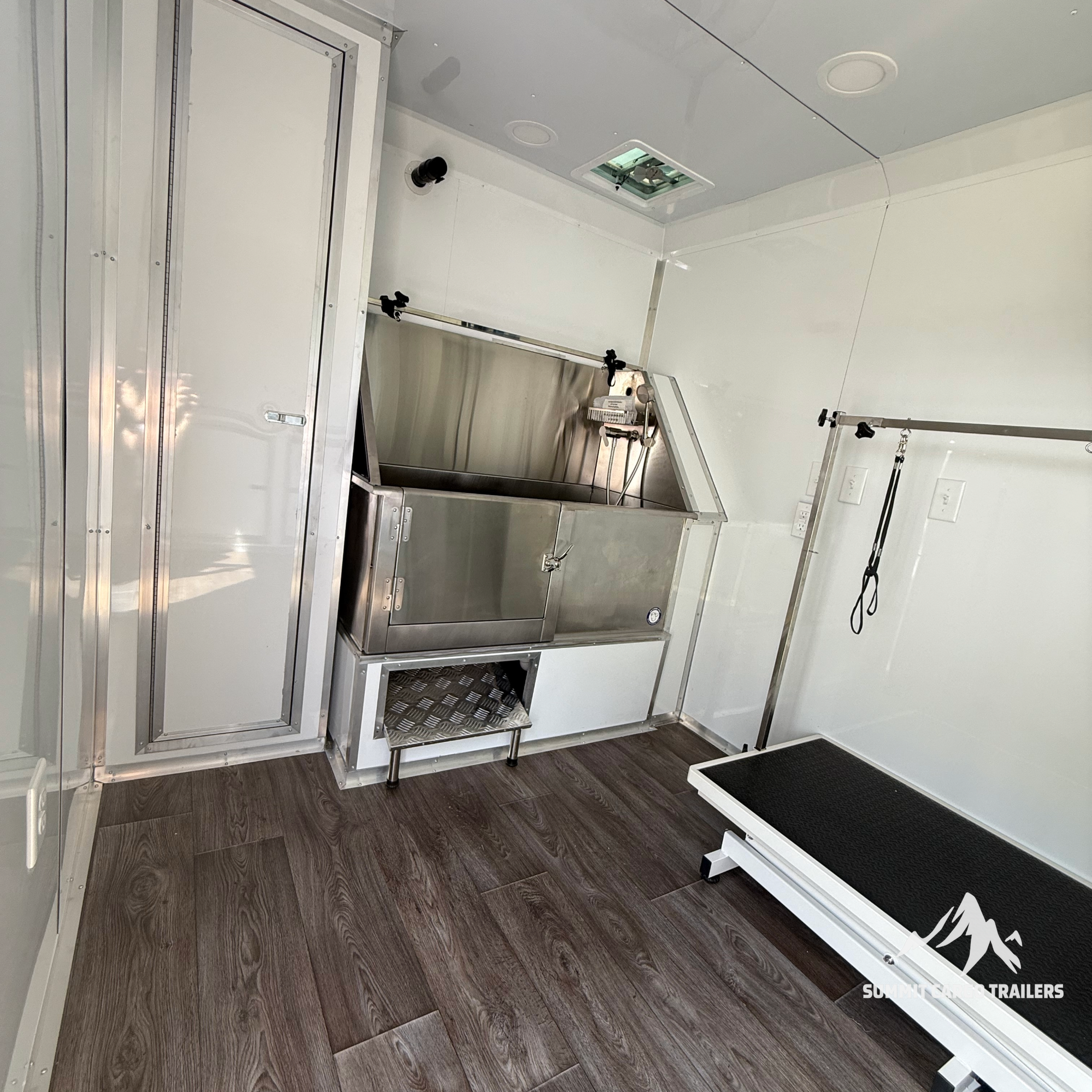 7X14TA White Pet Grooming Trailer