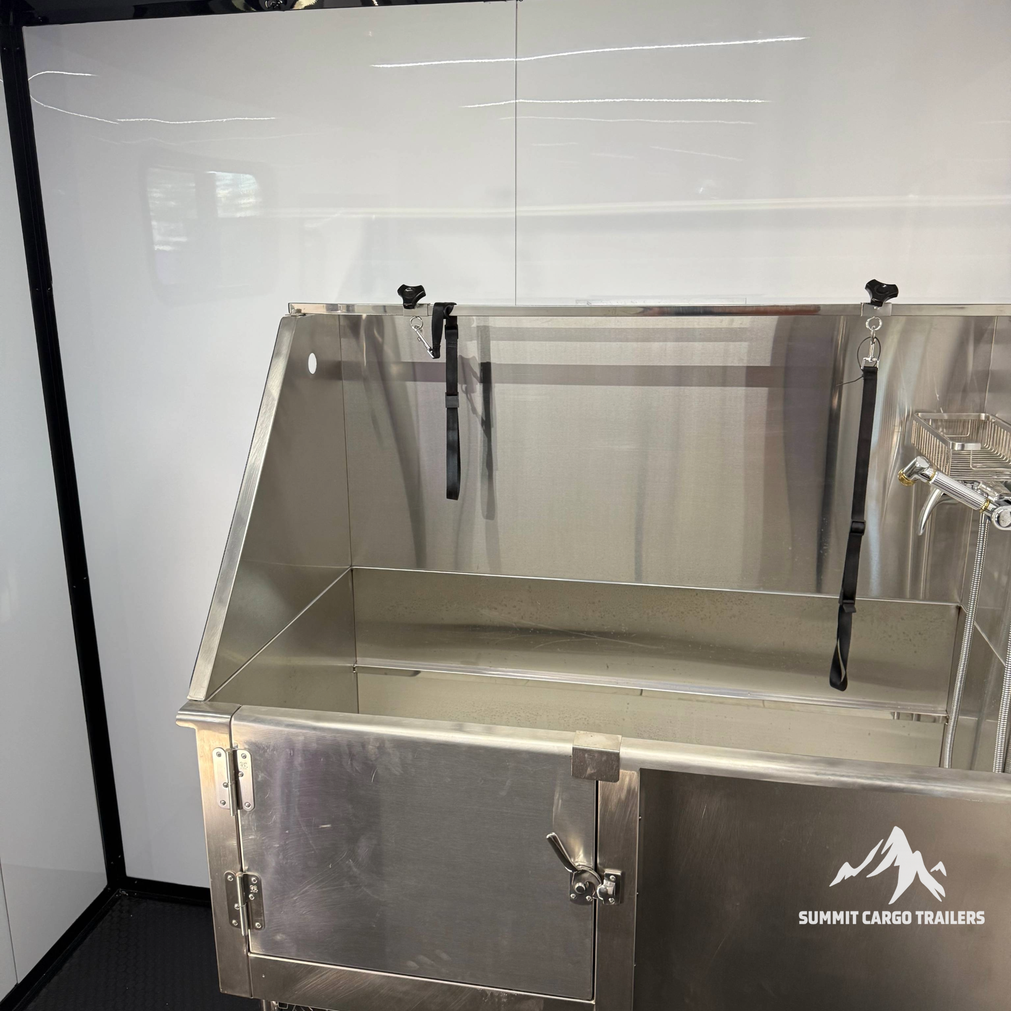 7X12TA Red & Black Pet Grooming Trailer