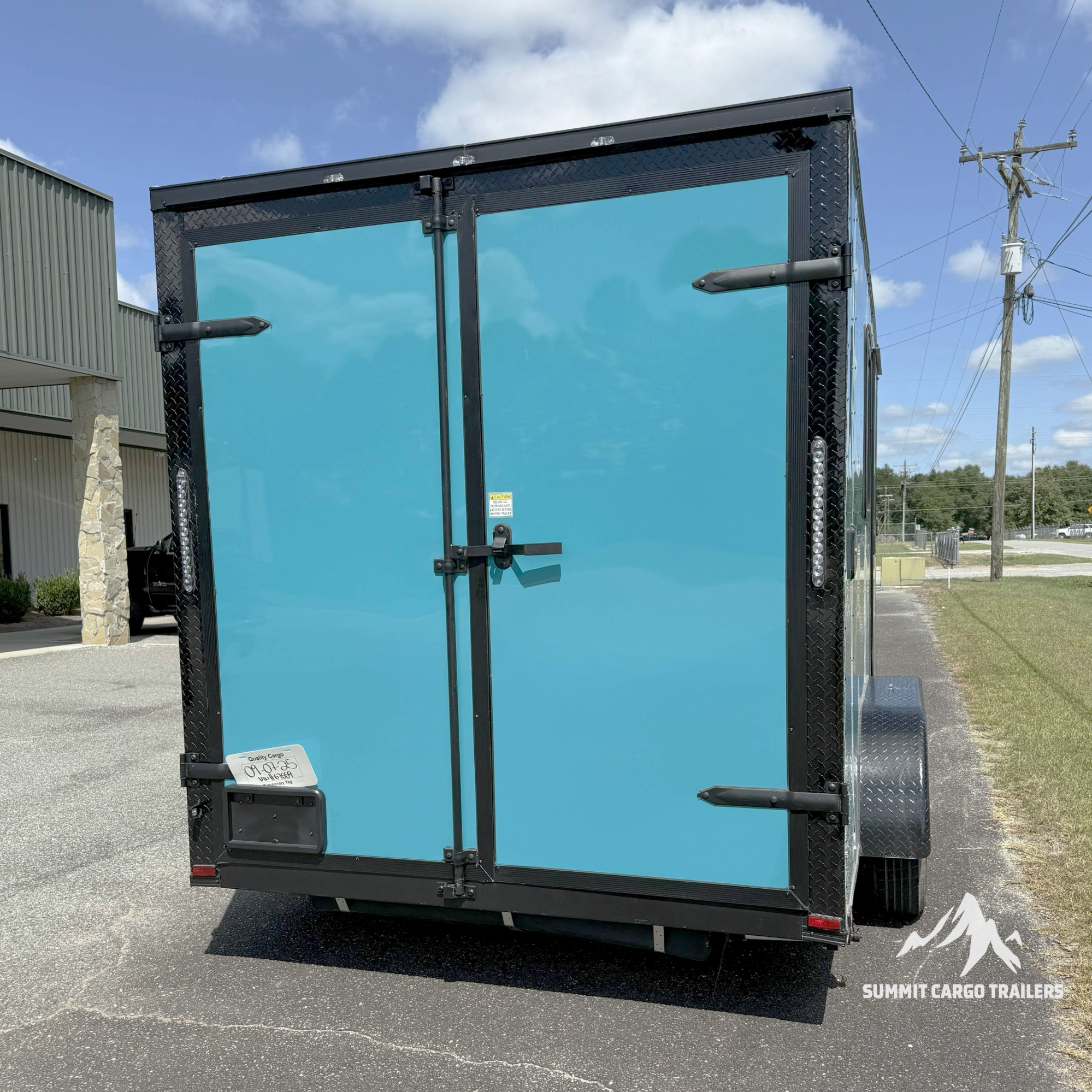 7X14TA Water Blue Dog Grooming Trailer