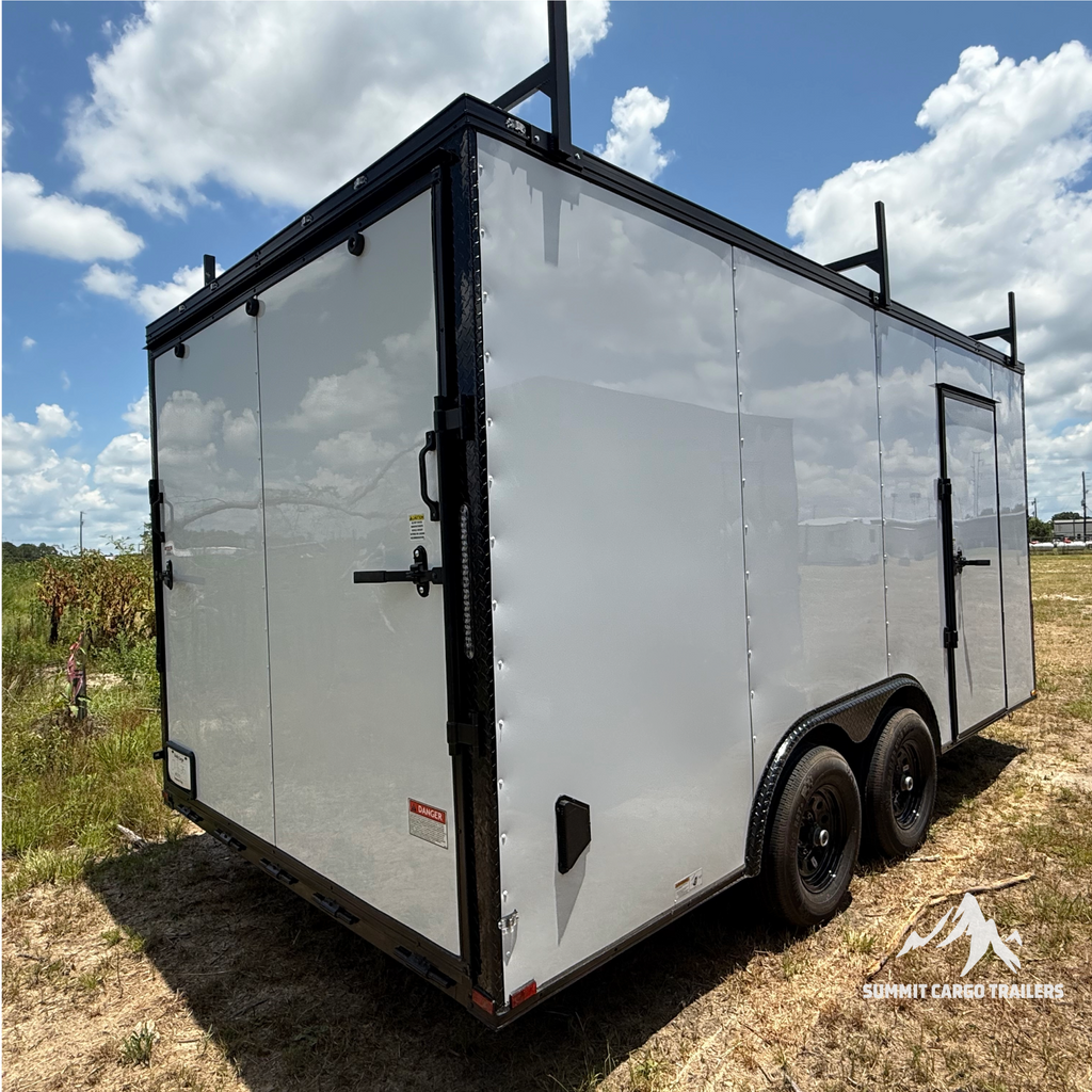 8.5X16TA White Standard Work Trailer