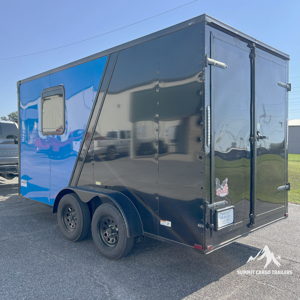 7X14TA Blue & Black Dog Grooming Trailer