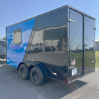 7X14TA Blue & Black Dog Grooming Trailer