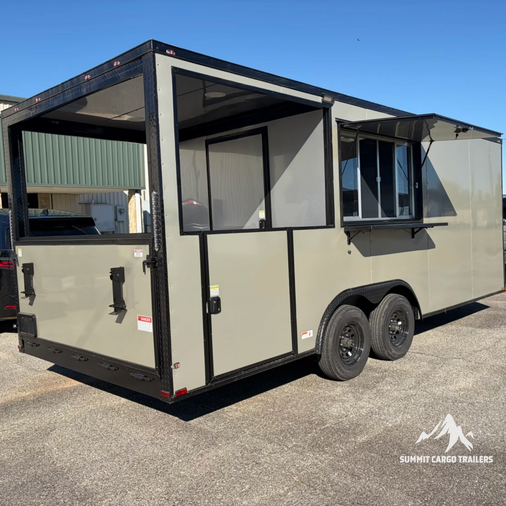 8.5X20TA Pewter Concession Porch Trailer