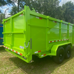 7X16TA Lime Green Dump Trailer