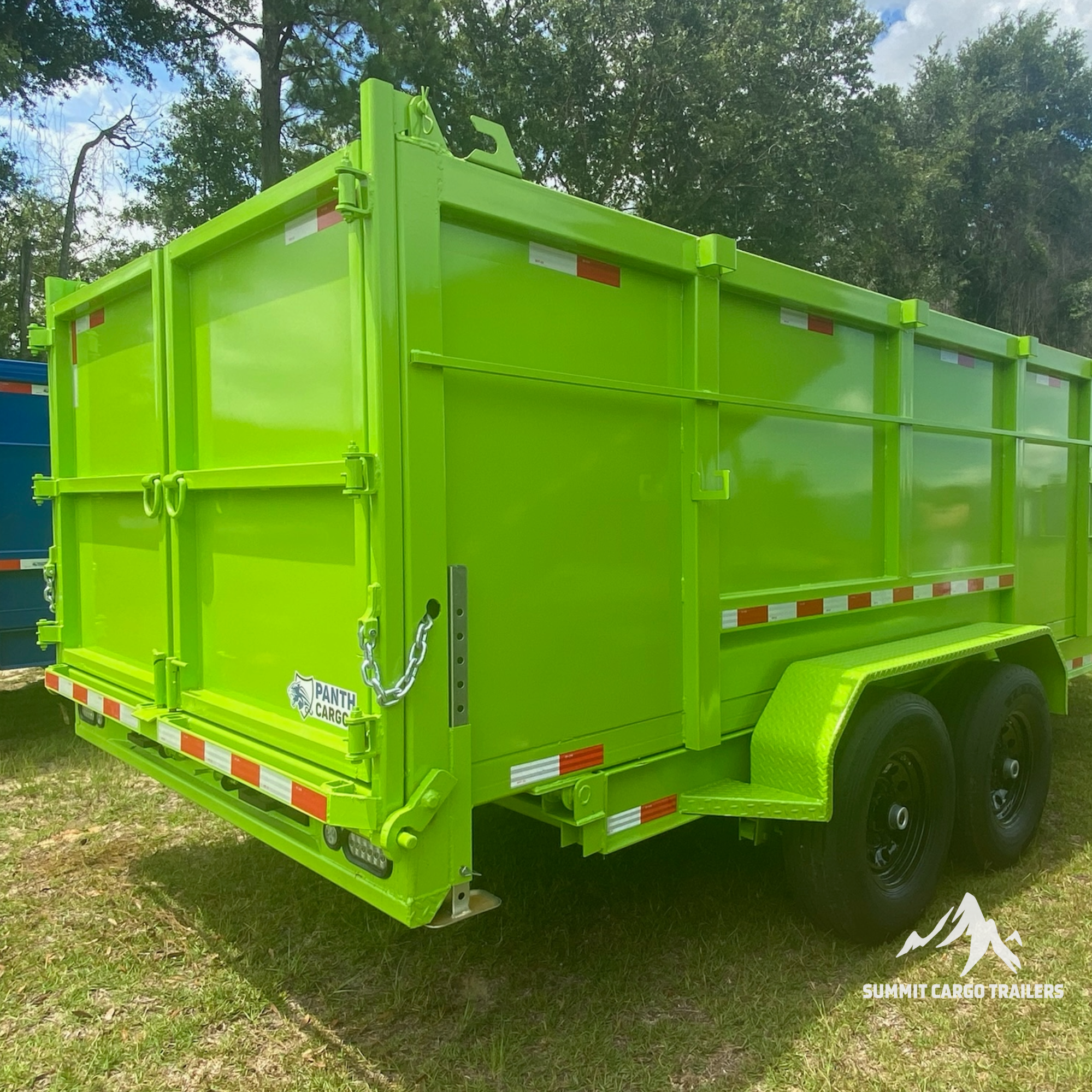 7X16TA Lime Green Dump Trailer